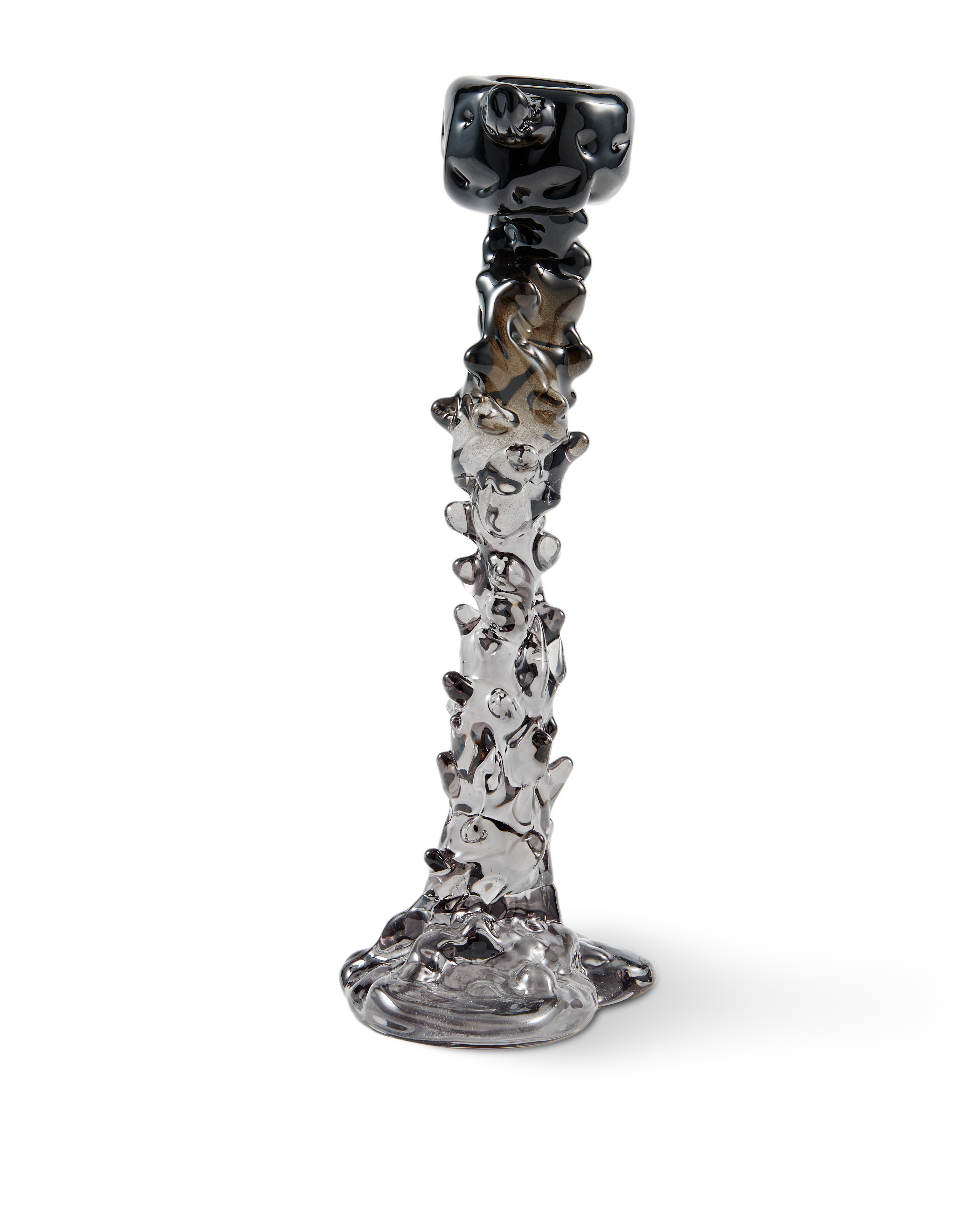 BLACK GLASS DRIP Candle Holder