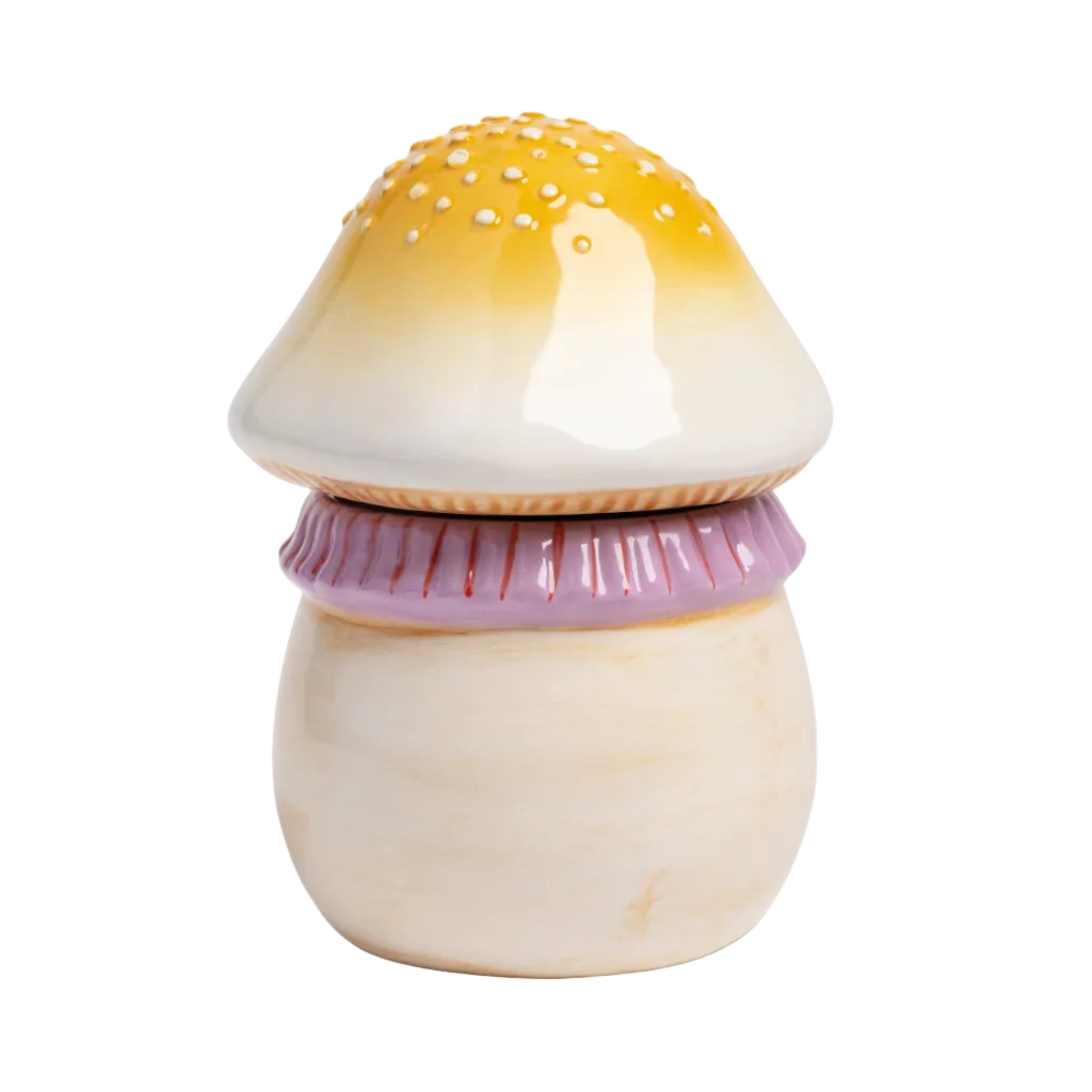 MAGIC MUSHROOM Container beige with orange and pink