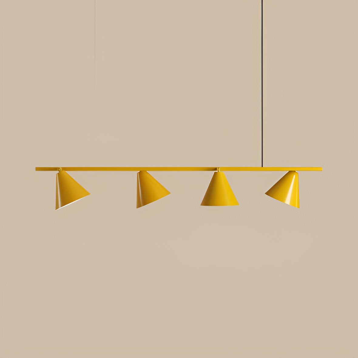 FORM QUATRO senffarbene Pendelleuchte