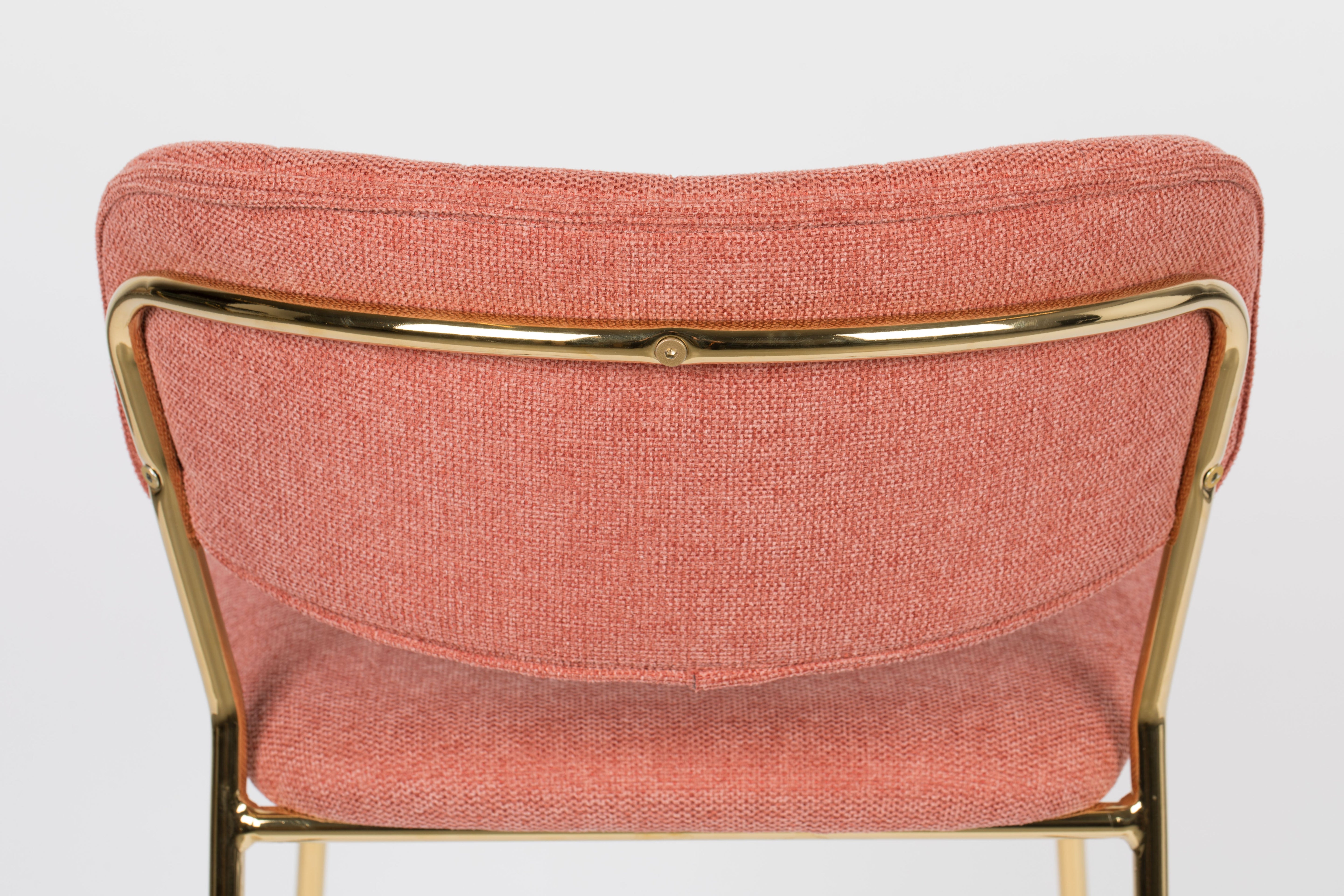 Jolien Pink Bar Stuhl mit einer goldenen Basis