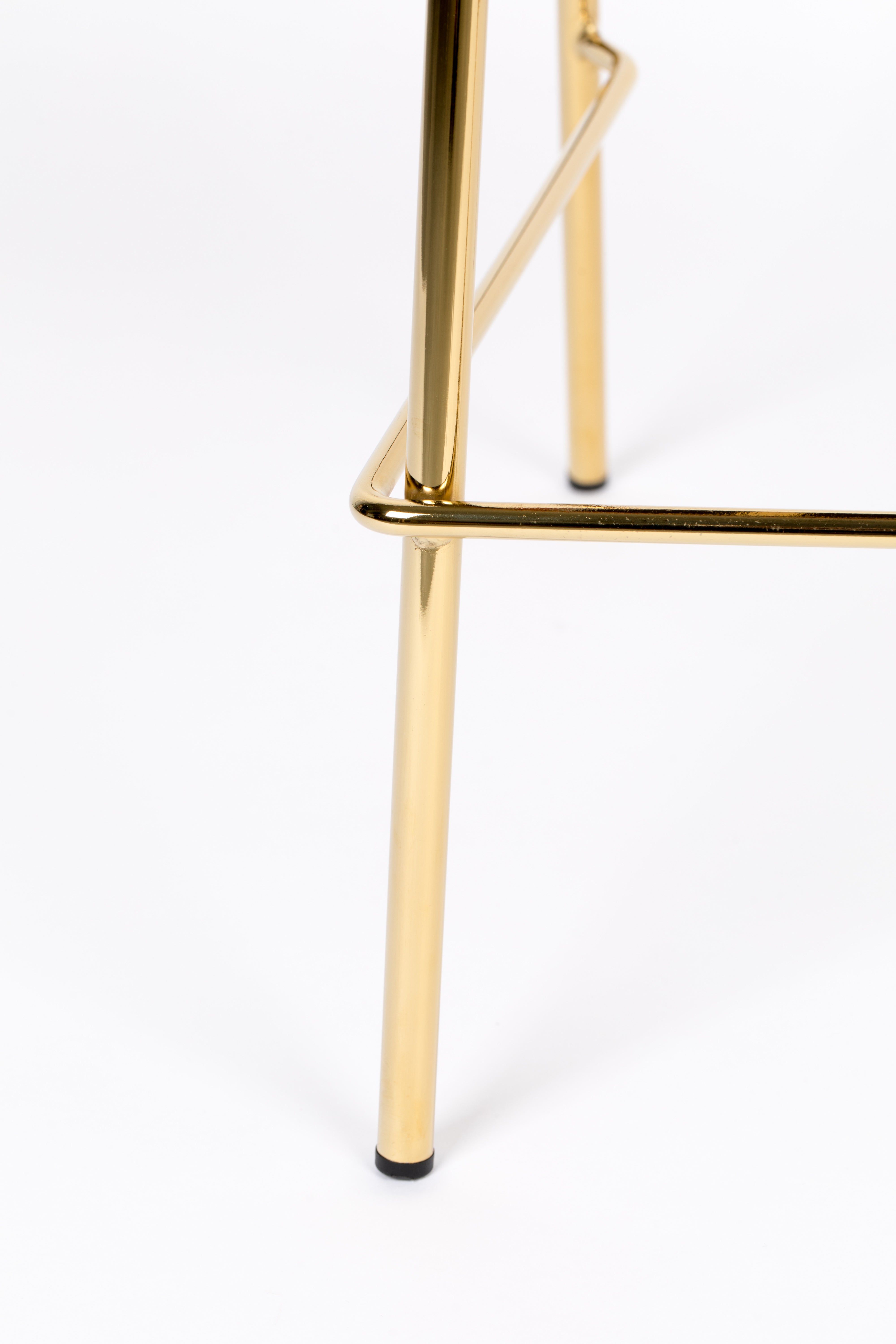 JOLIEN Dark Blue Stool with Gold Base