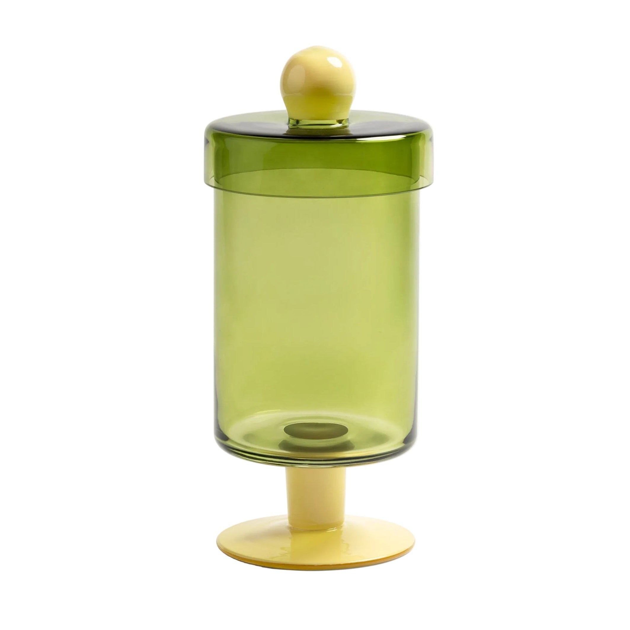 DUO TALL green and yellow glass container