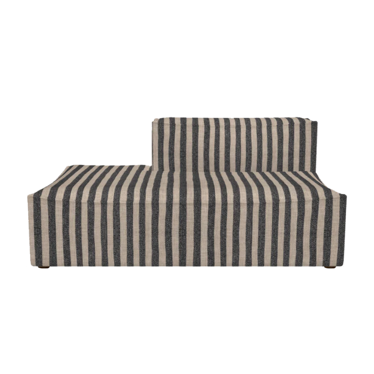 CATENA Louisiana Modular Sofa - Left-Open End Element in Black with Sand