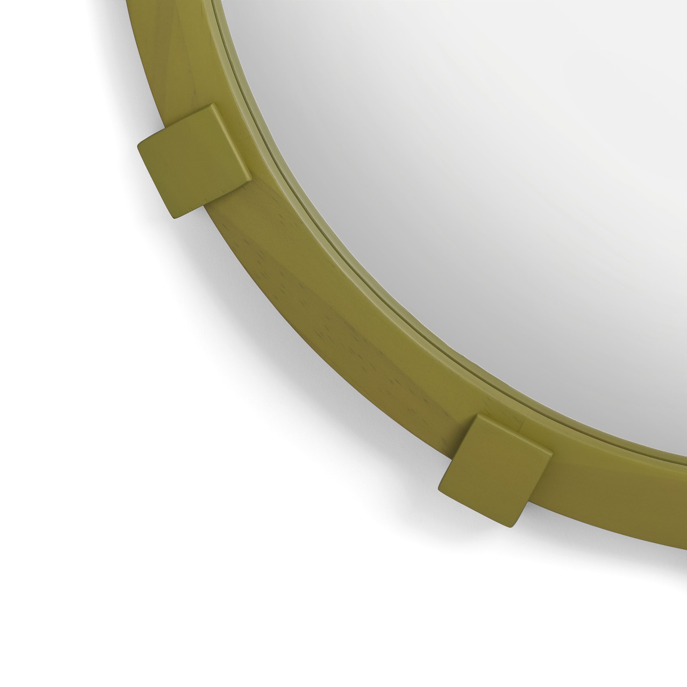 Oval Mirror CHUNK Green Wood
