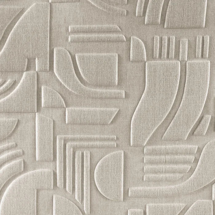 Textile structural wallpaper with geometric pattern LINSOLITE - NATUREL beige