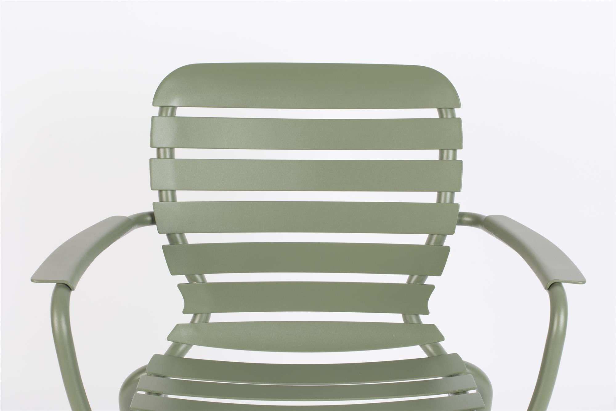 VONDEL green garden chair with armrests