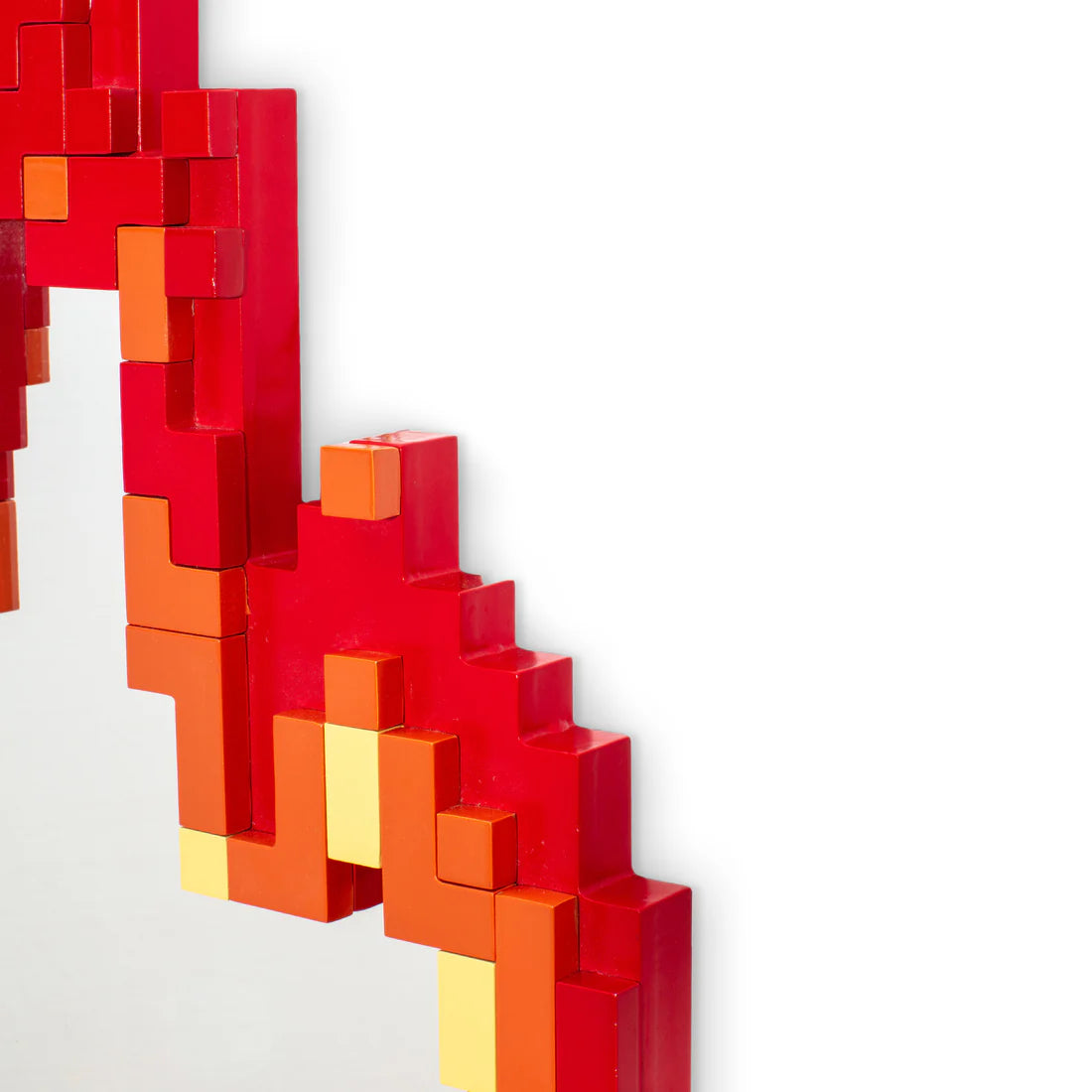 Pixelspiegel - rote Flamme
