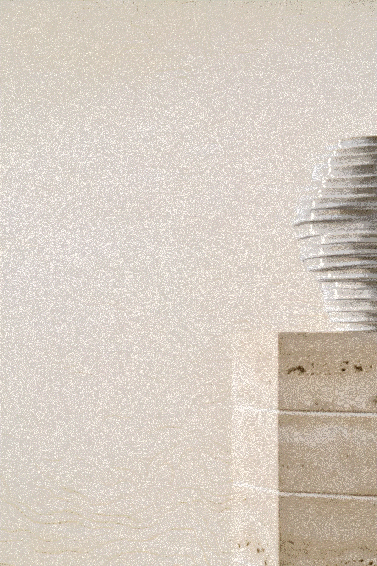 Strukturtextilwandbild ONDES PRÉCIEUSES - IVOIRE DORÉ Elfenbein mit Gold