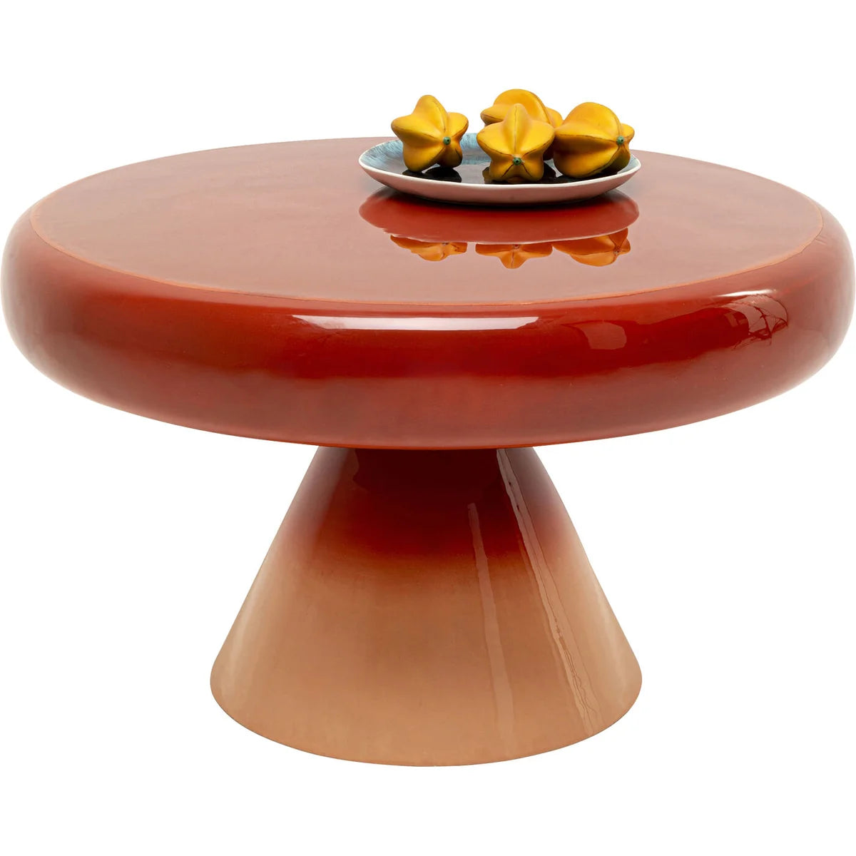RICI red coffee table with orange