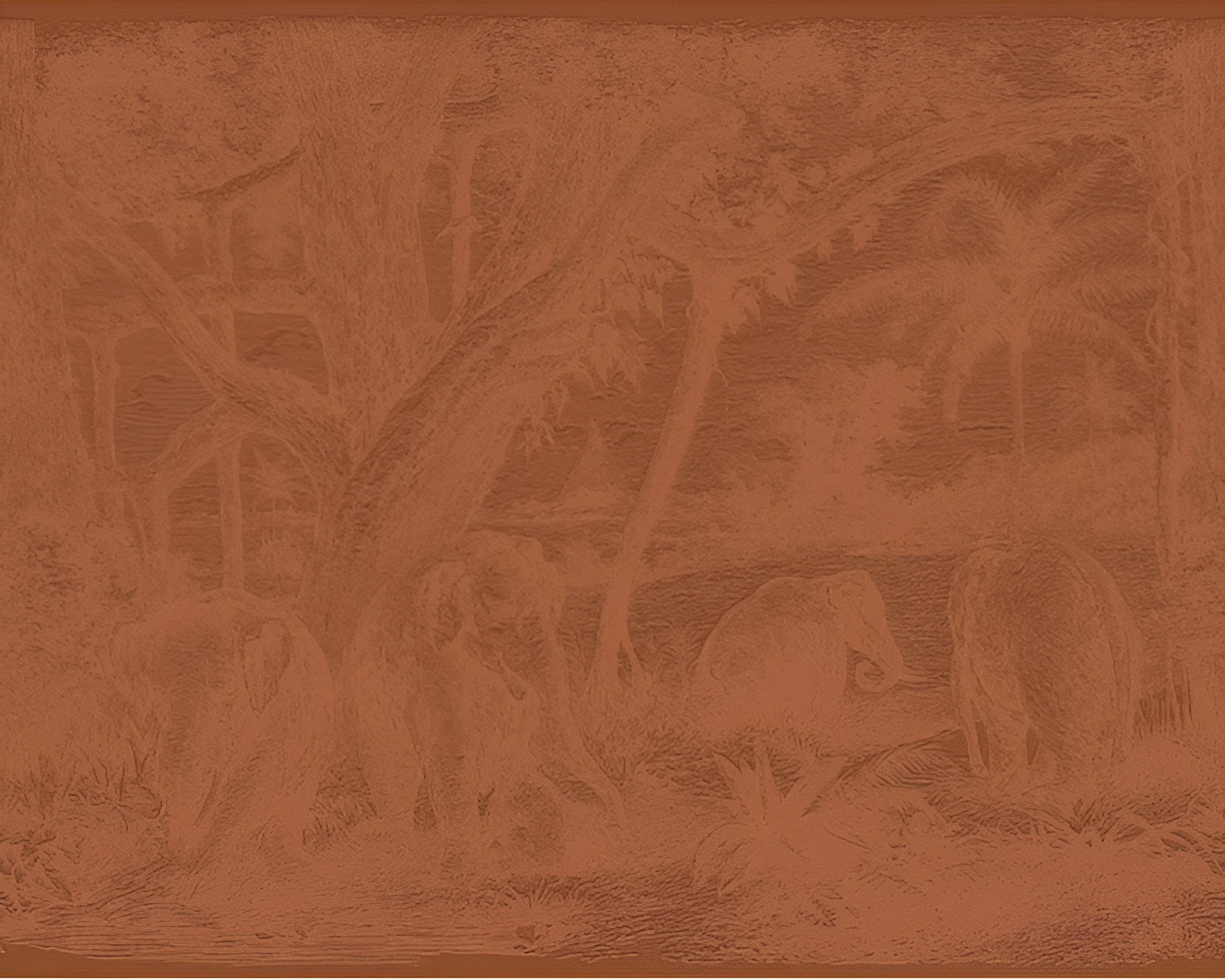 3D Textured Textile Mural with Animal Motif MAXIMUS - TERRACOTTA