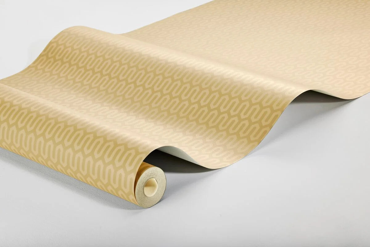 Non-woven paper wallpaper with geometric pattern YPSILON yellow