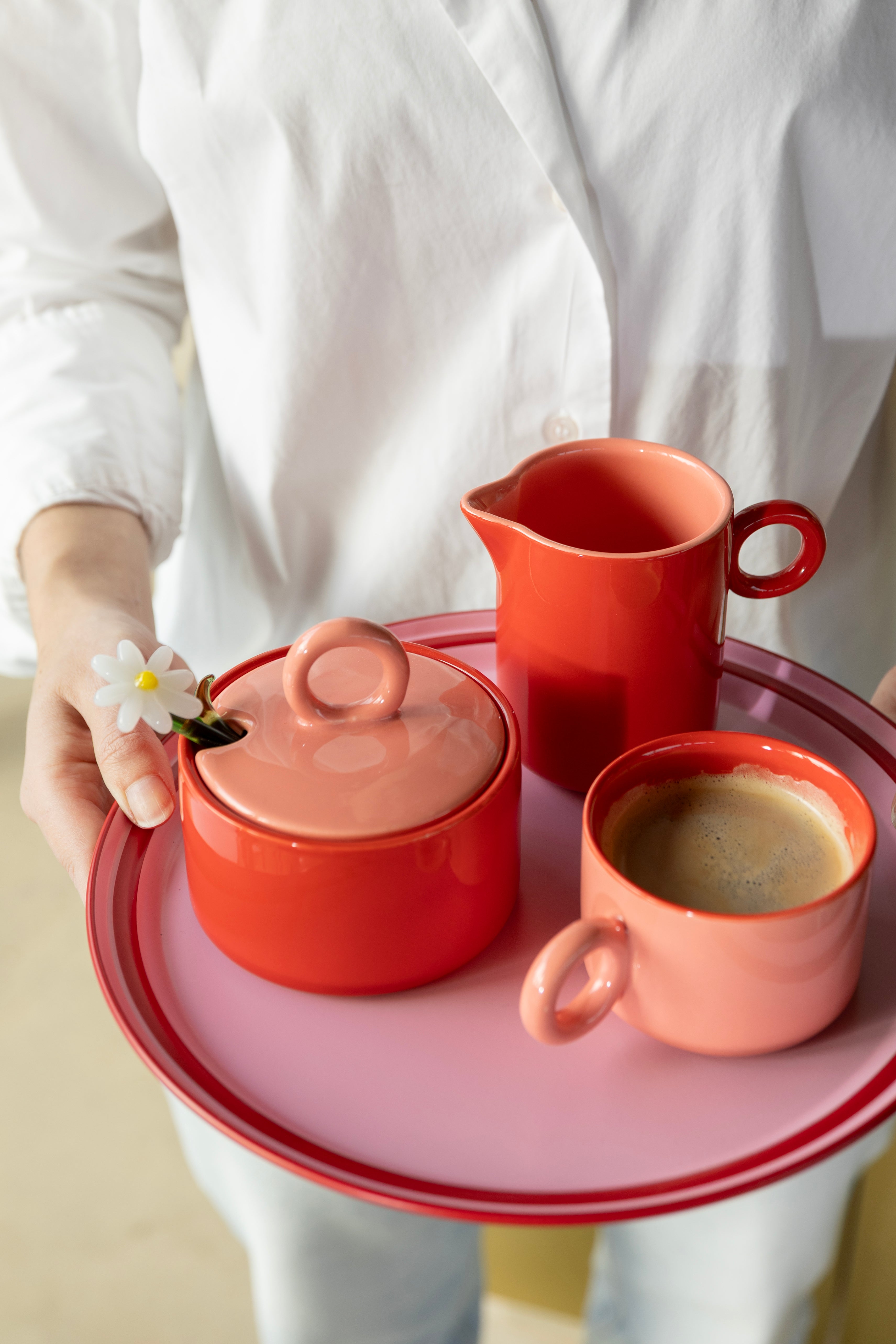 VANO tray pink with red