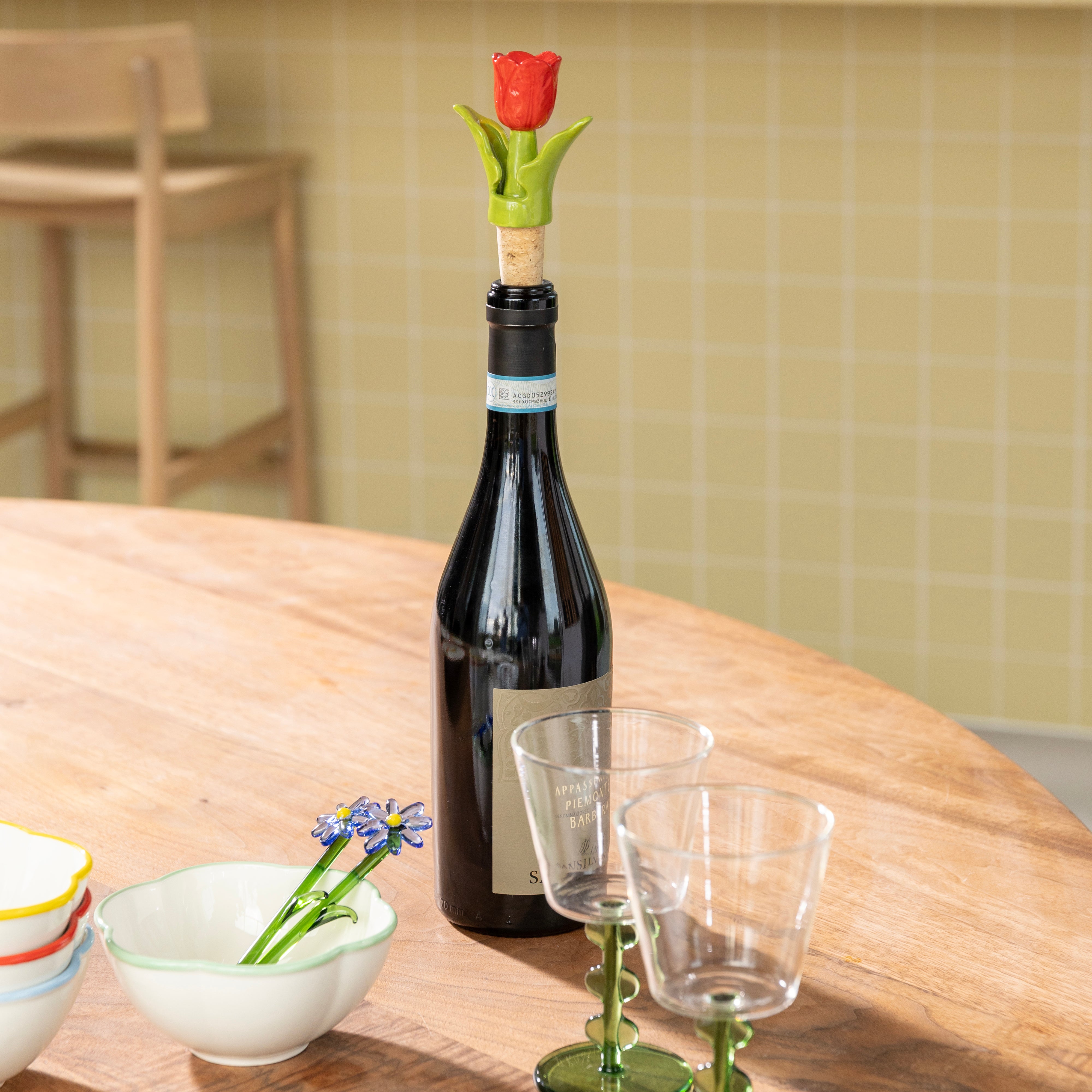 PETAL Green Wine Glass Set