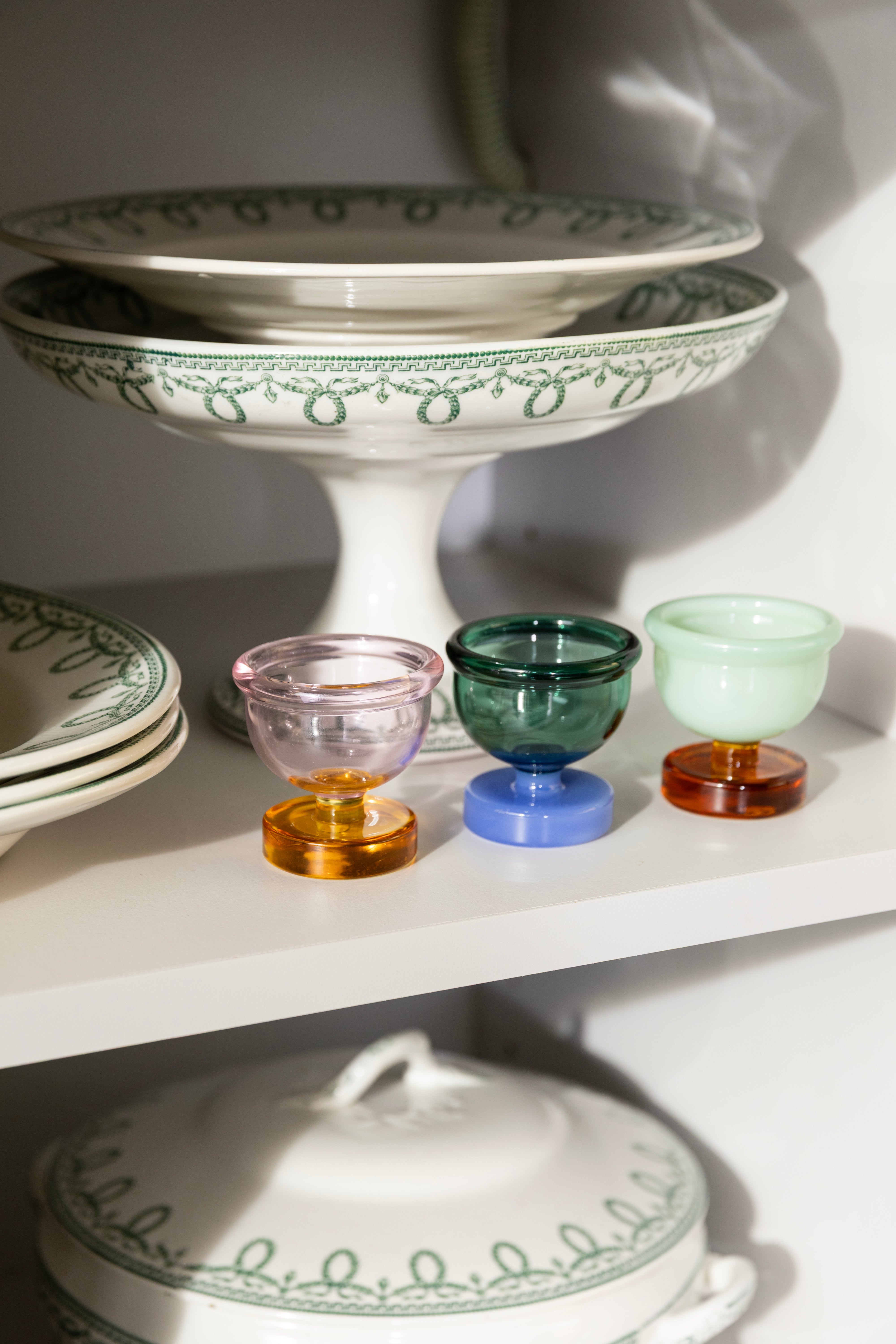 CANTINE green and blue egg cups