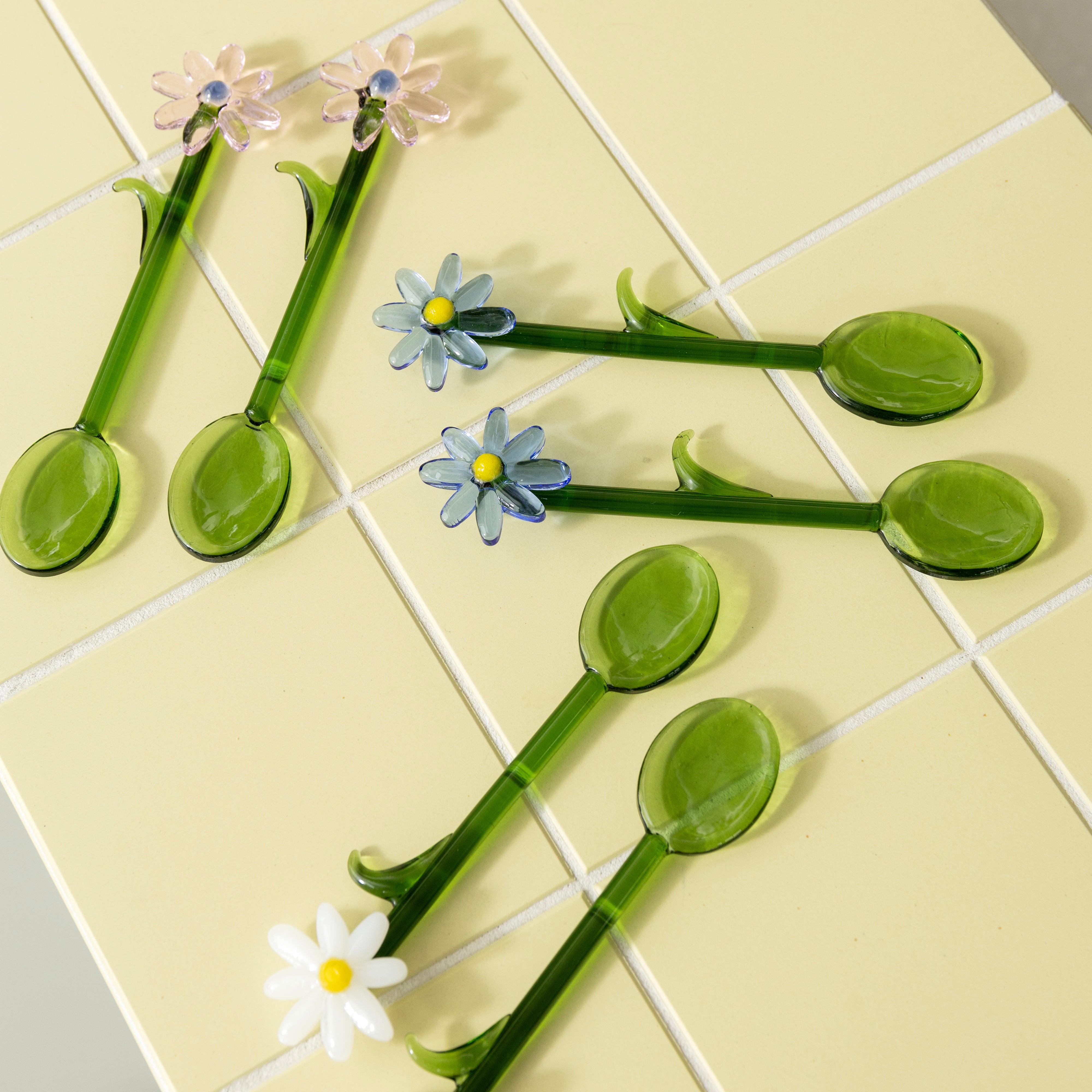 FLORA Green and Light Pink Spoon Set