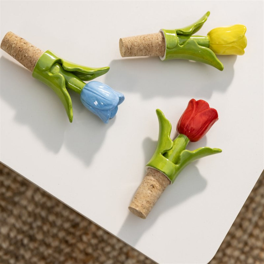 TULIP Bottle Stopper Green with Blue