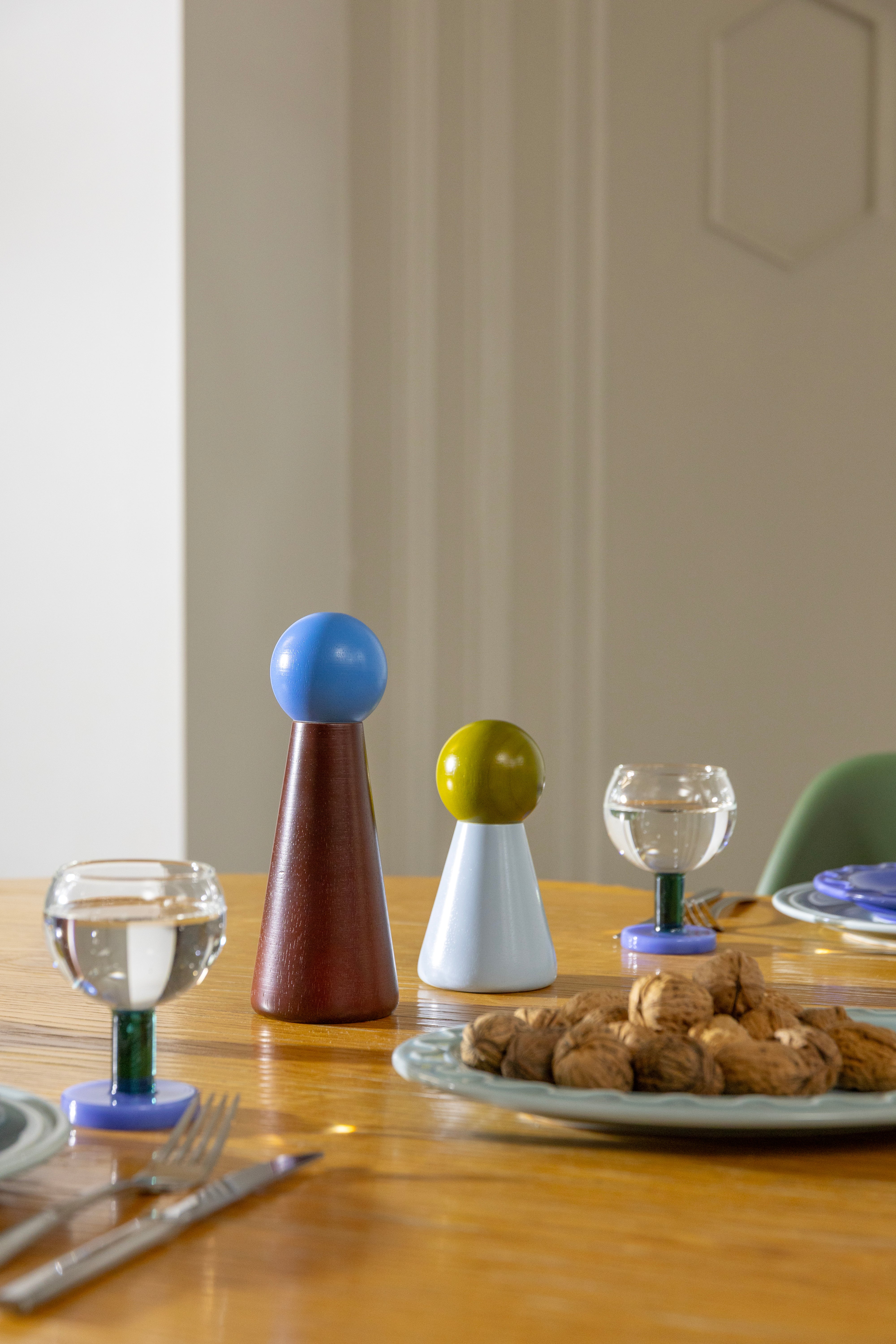 Set von Gläsern CANTINE blau mit grün