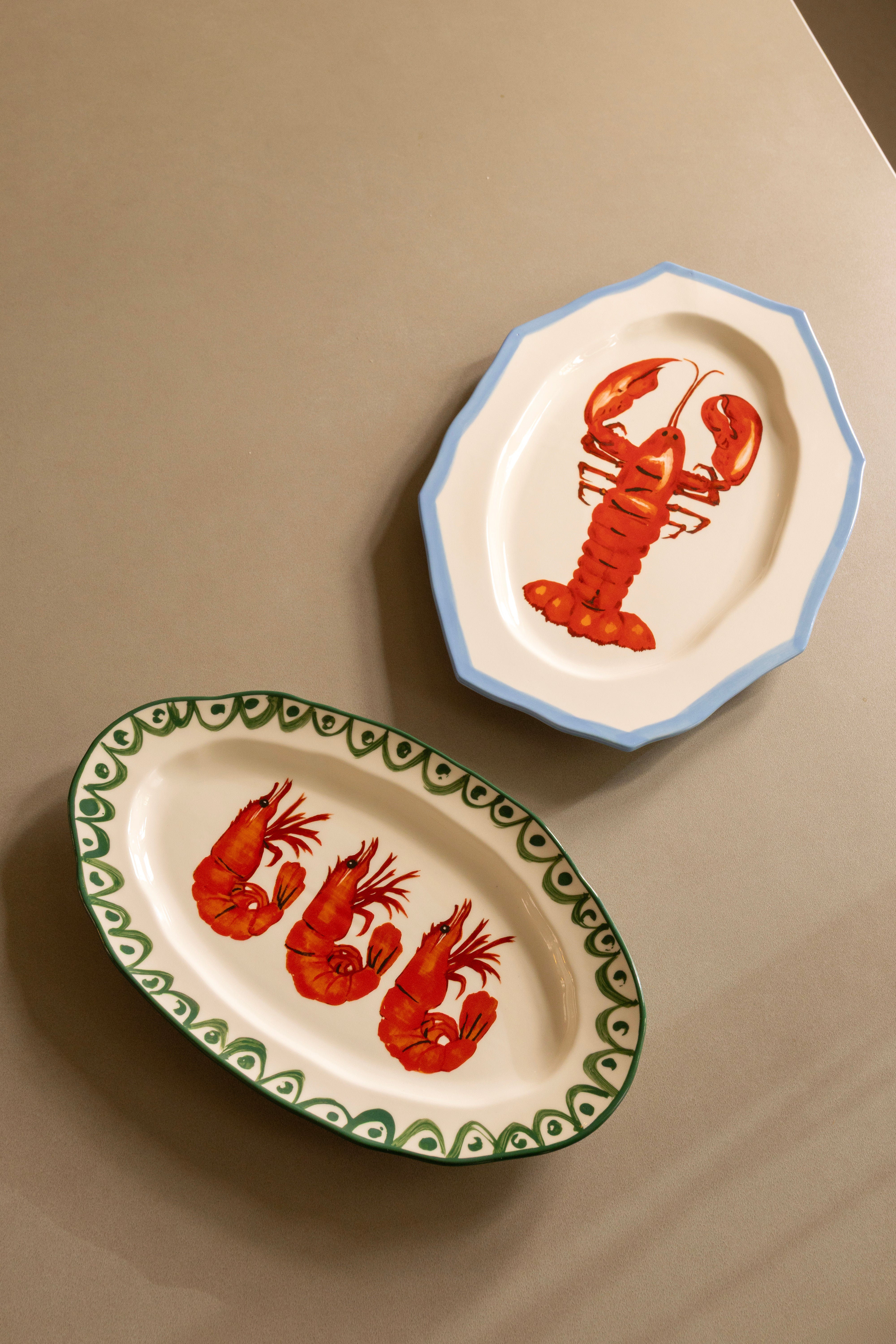 SIRENE SHRIMP porcelain platter