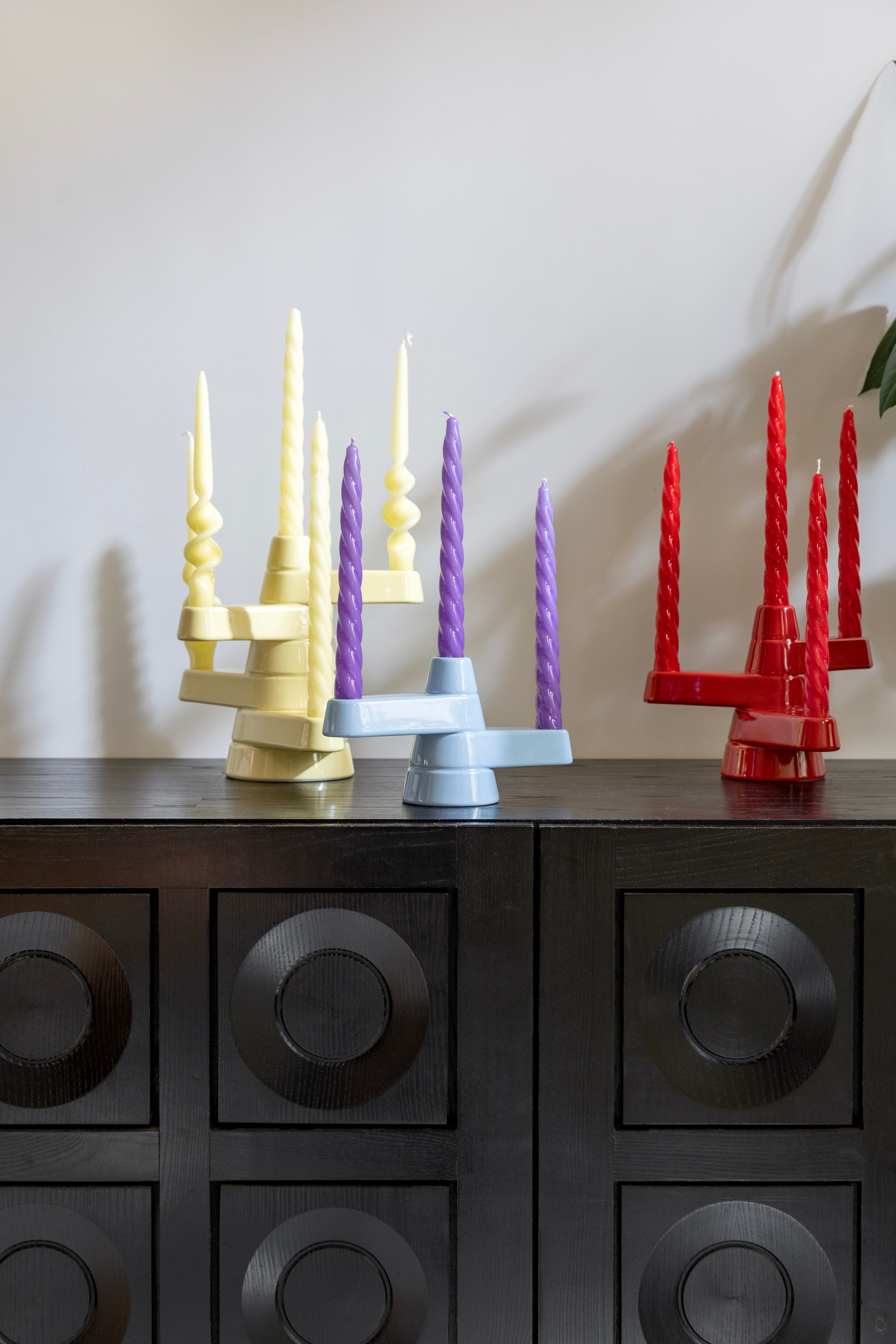 Fünfarmiger Kerzenhalter BRUTE gelb