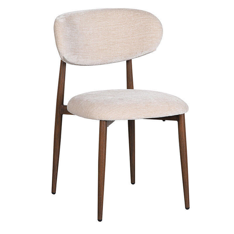 JAPANDI Chair in Beige with Dark Wooden Base
