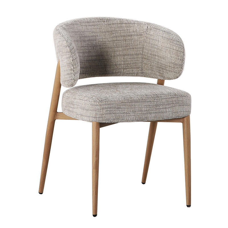 FUJI Chair in Gray Beige with Wooden Base