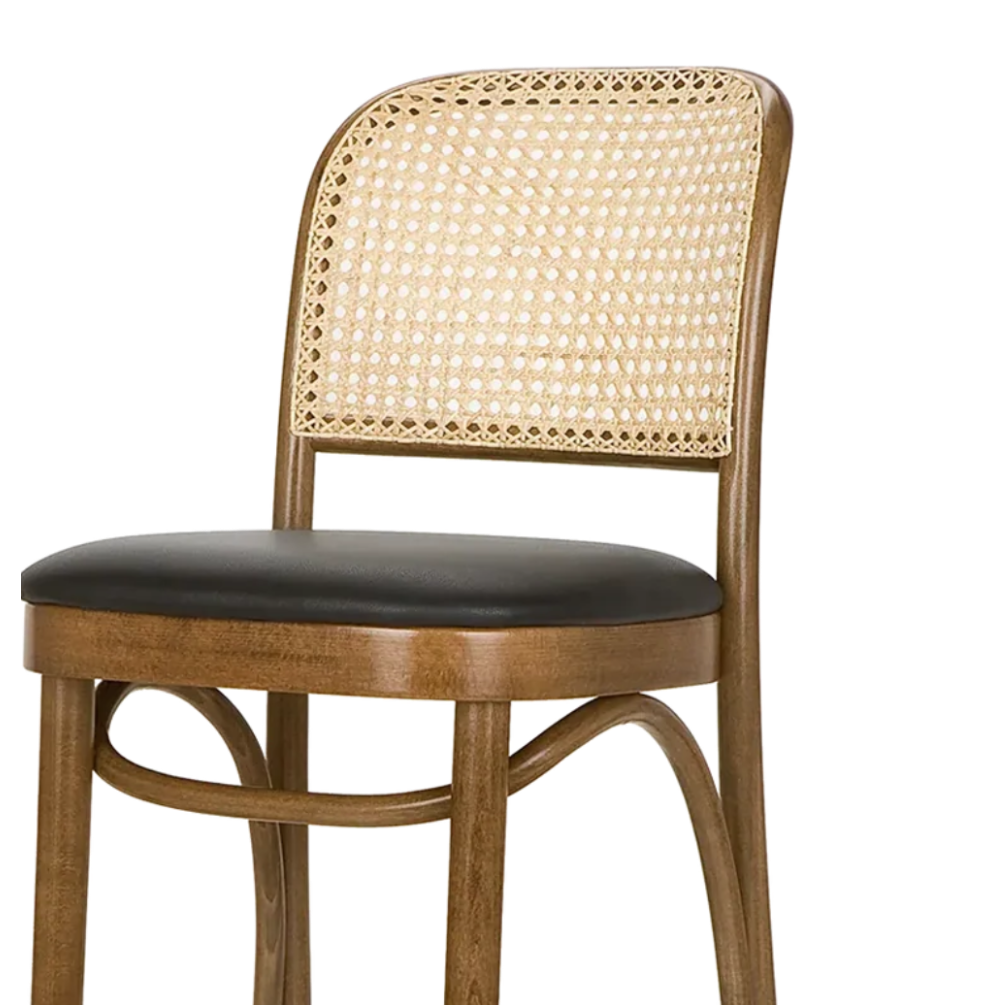 Classic H-8111 upholstered stool with a beech wood base.