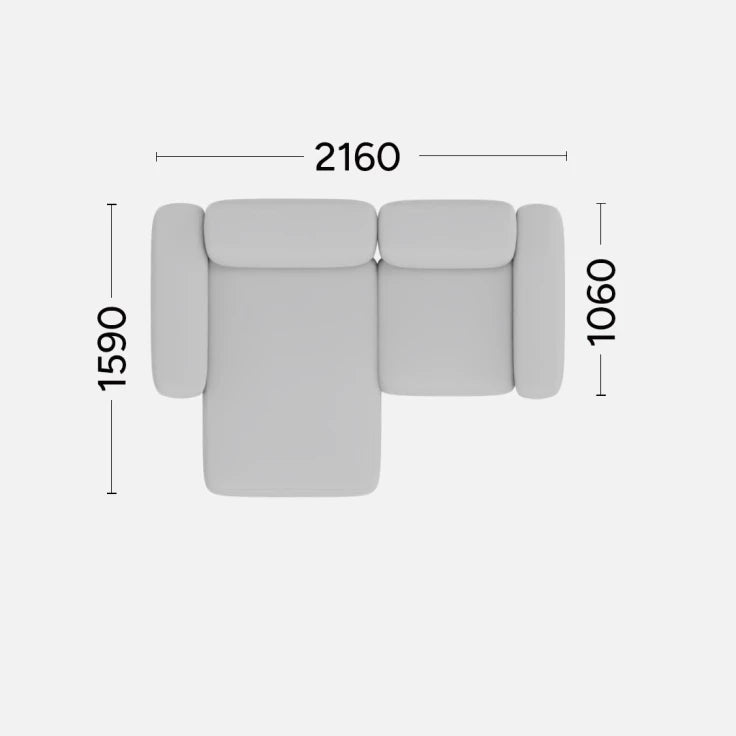 Left-sided corner sofa BABBLE customizable