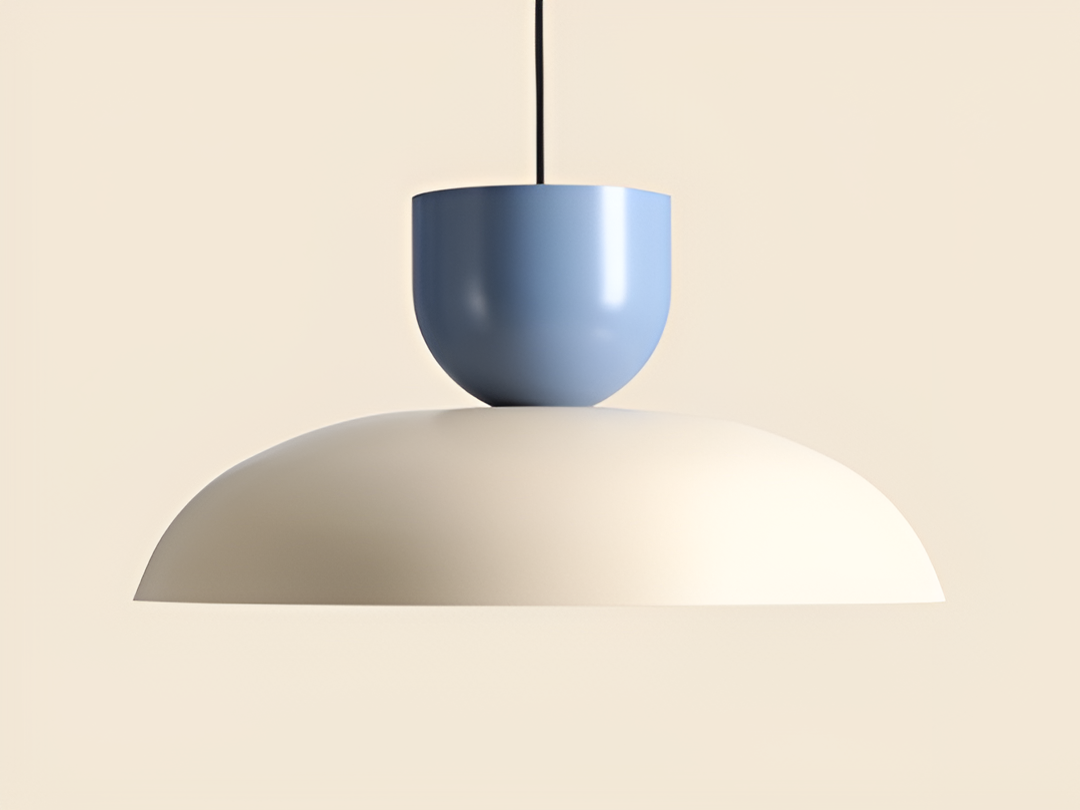 Hanging lamp Ella cream with blue