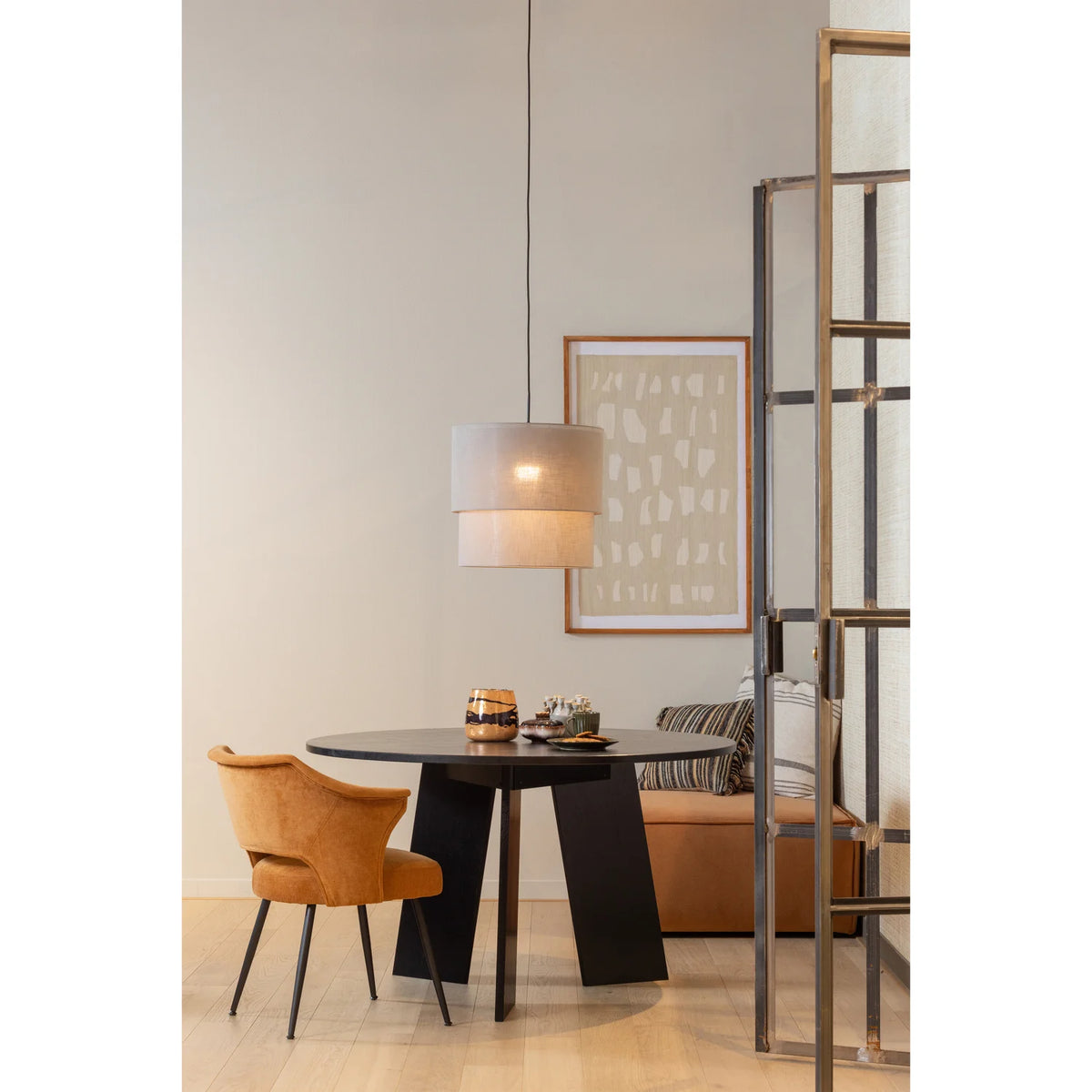 Round Table RHONDA TRIO Black Oak Wood