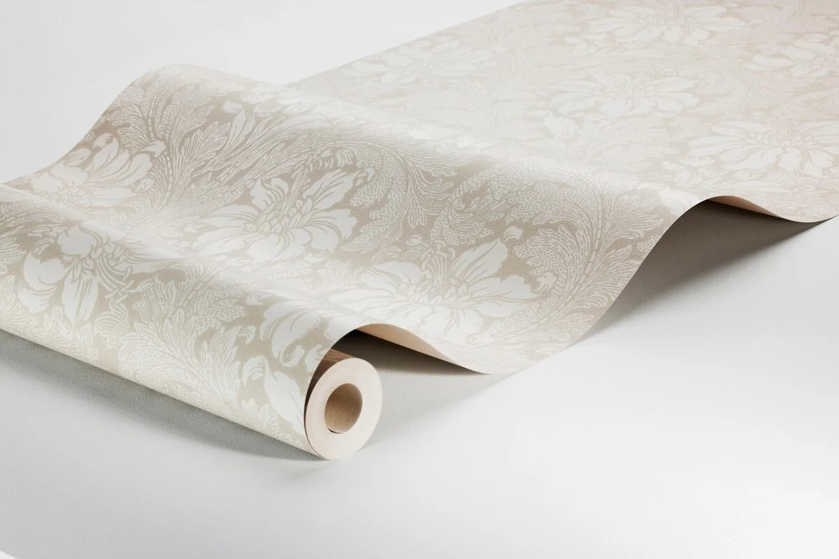 Non-woven paper wallpaper with a plant pattern ACANTHUS beige