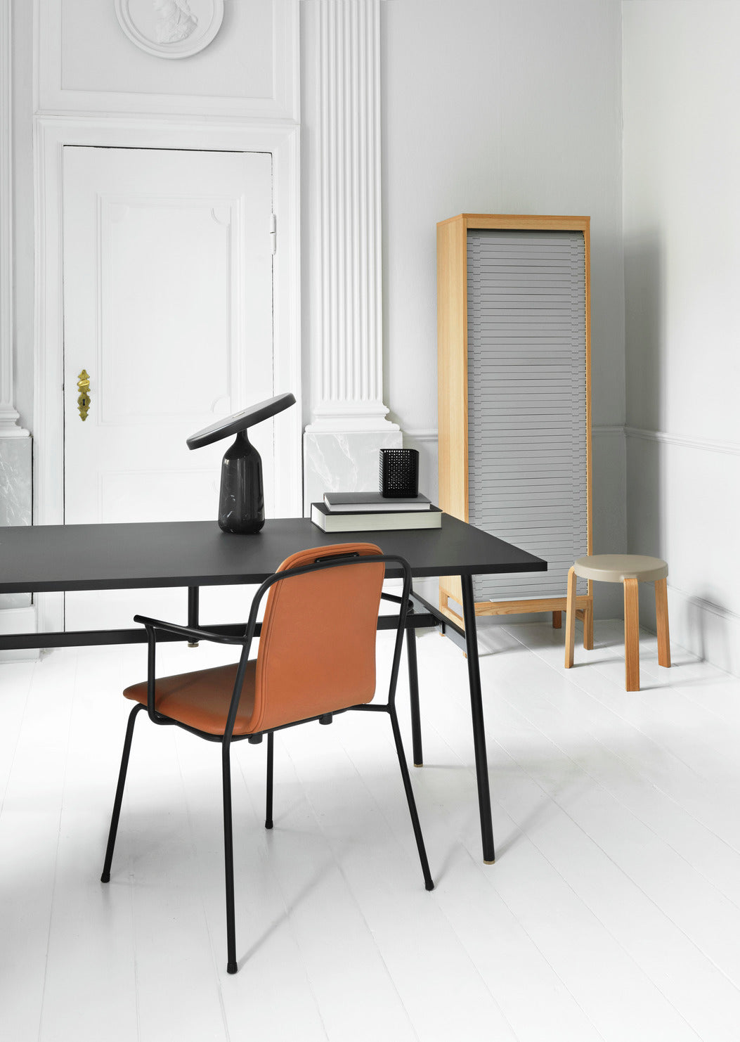 Dark blue jalousy cabinet