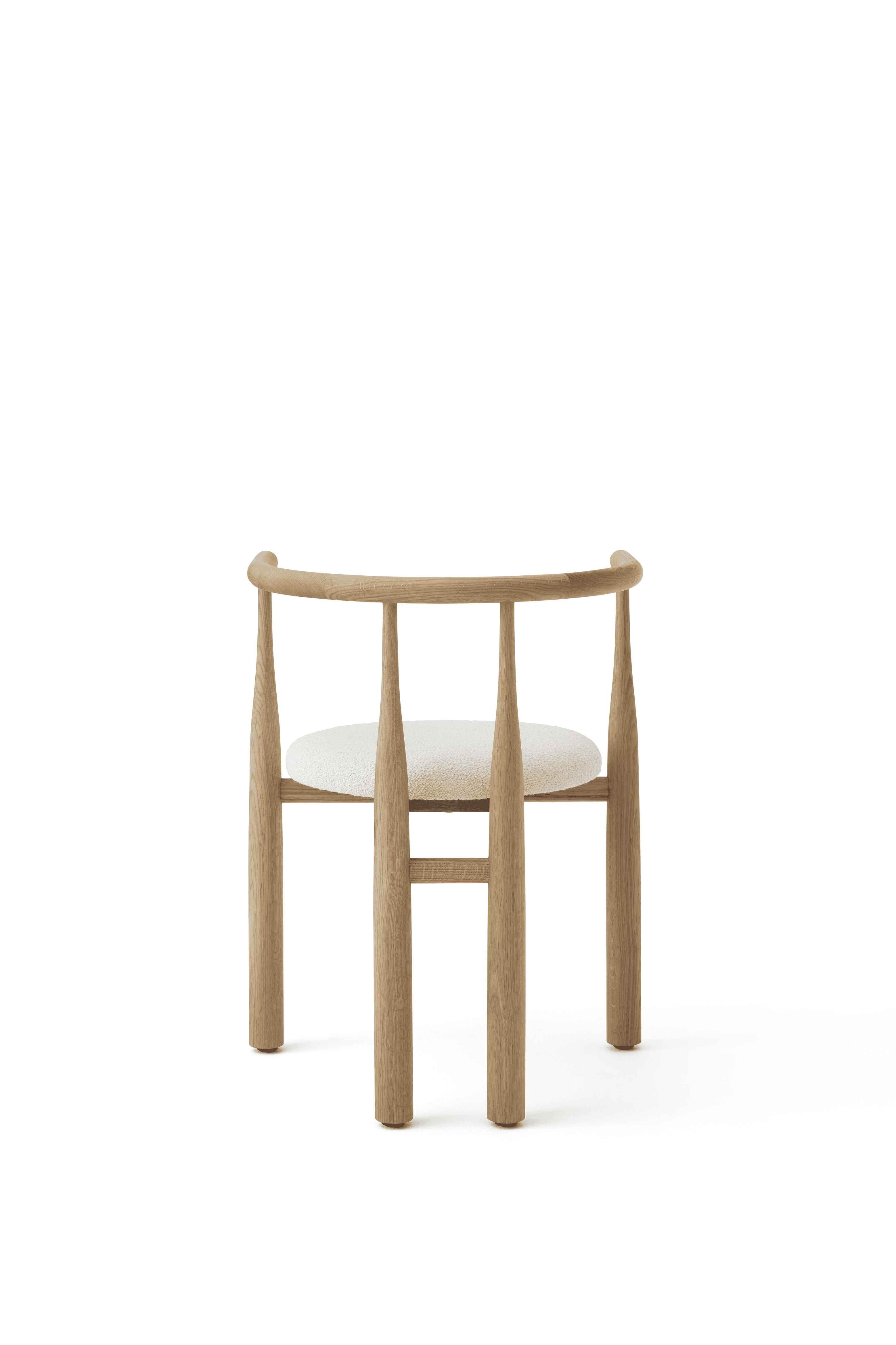 Bukowski chair upholstered with an oak base