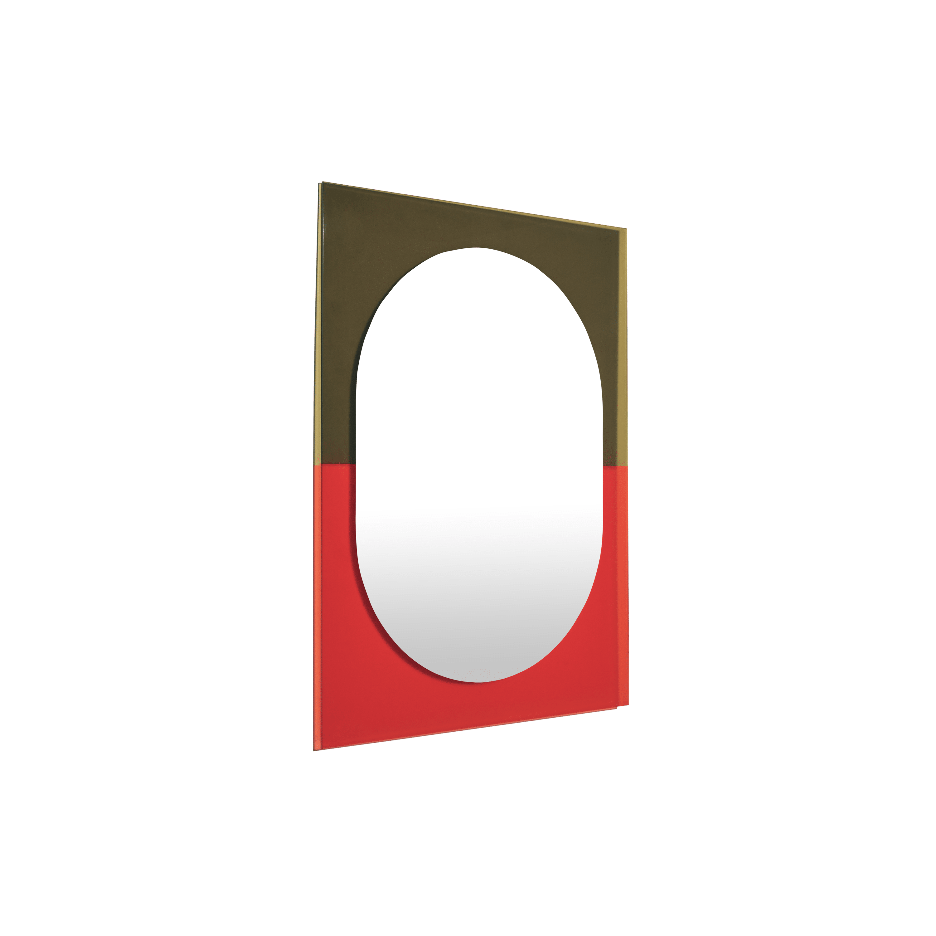 WANDER wall mirror in green with red