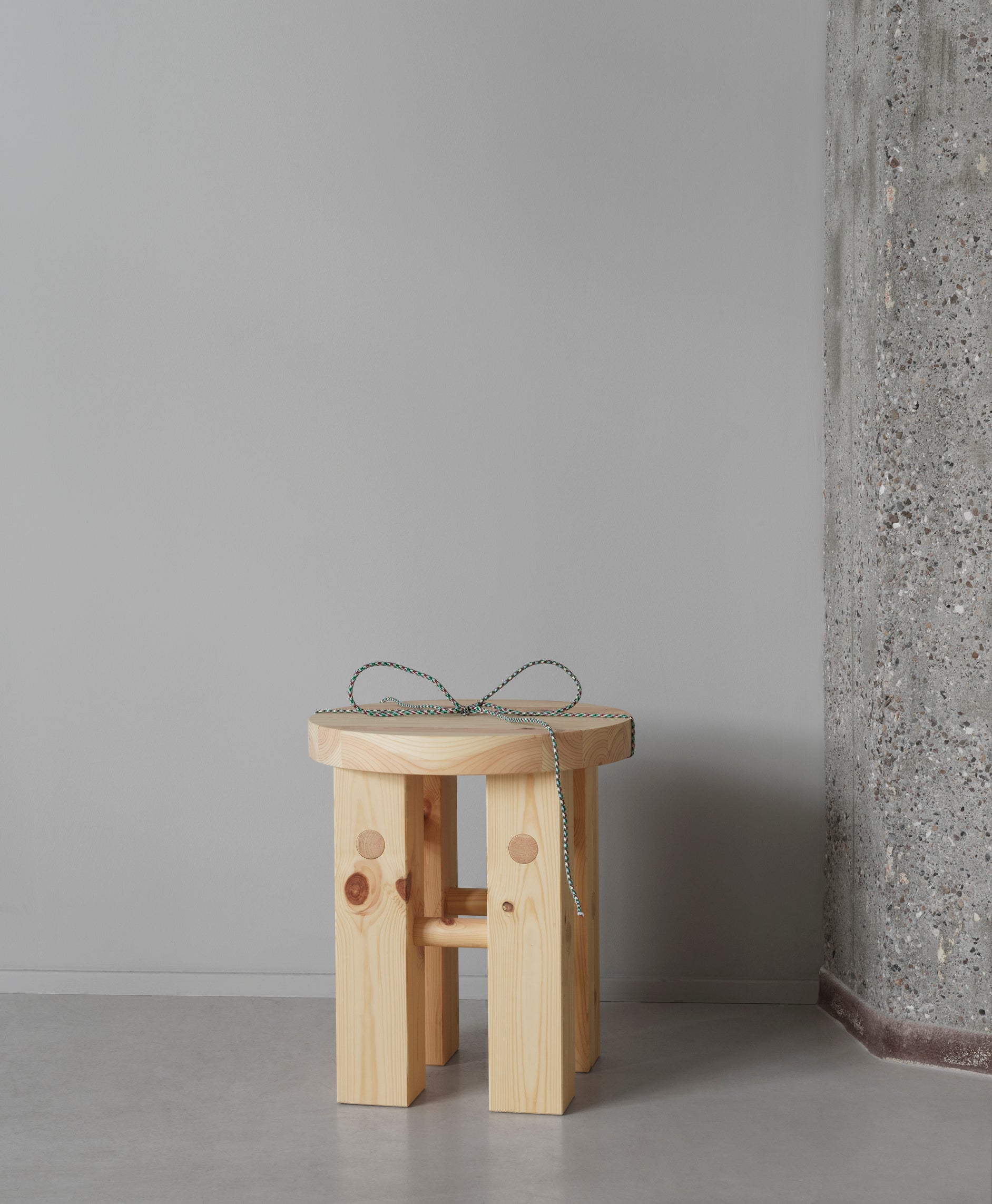 Fry stool pine wood