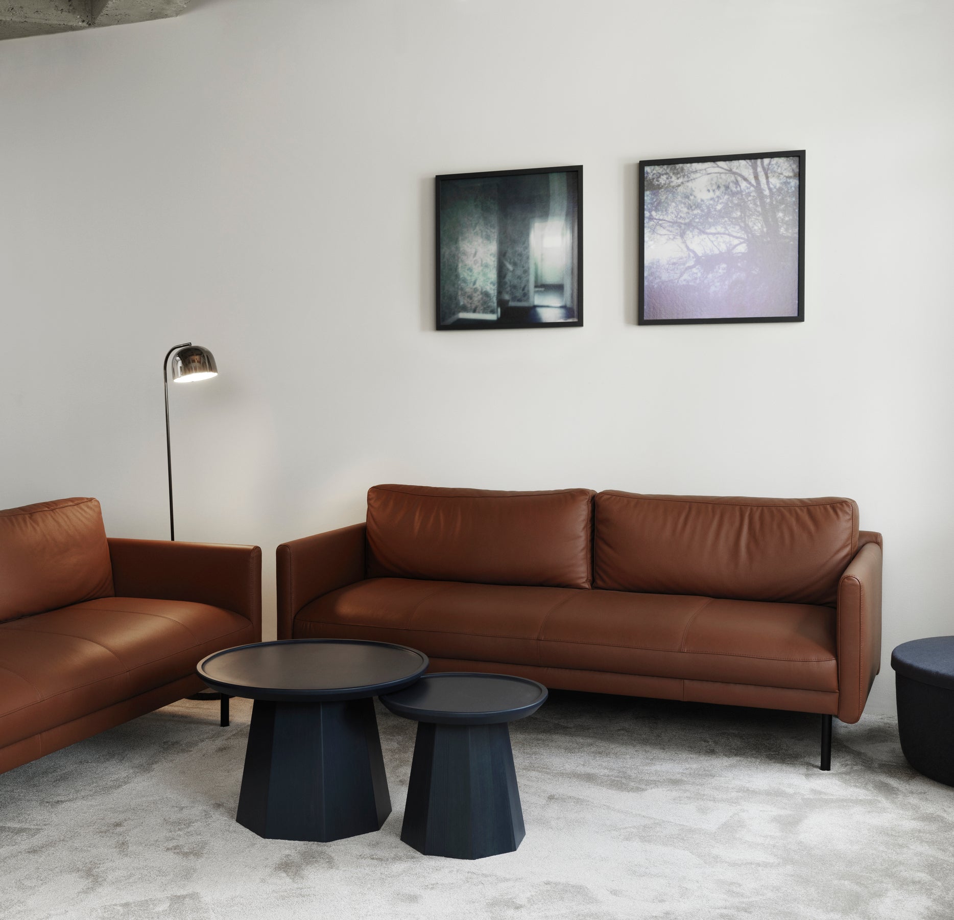 Kiefern navyblauer Couchtisch