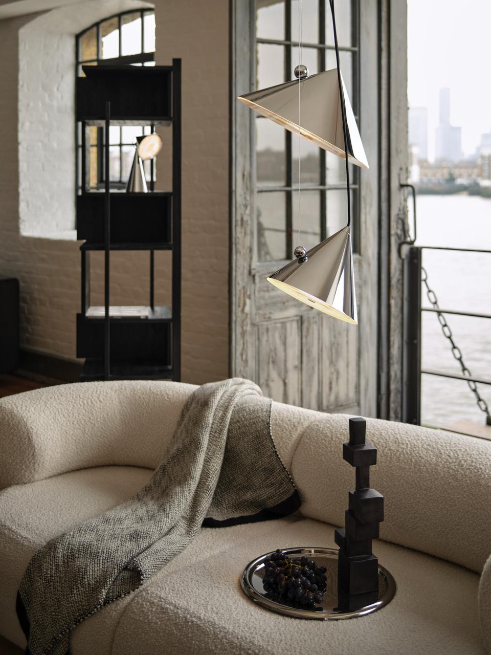 Cream THREAD blanket with black