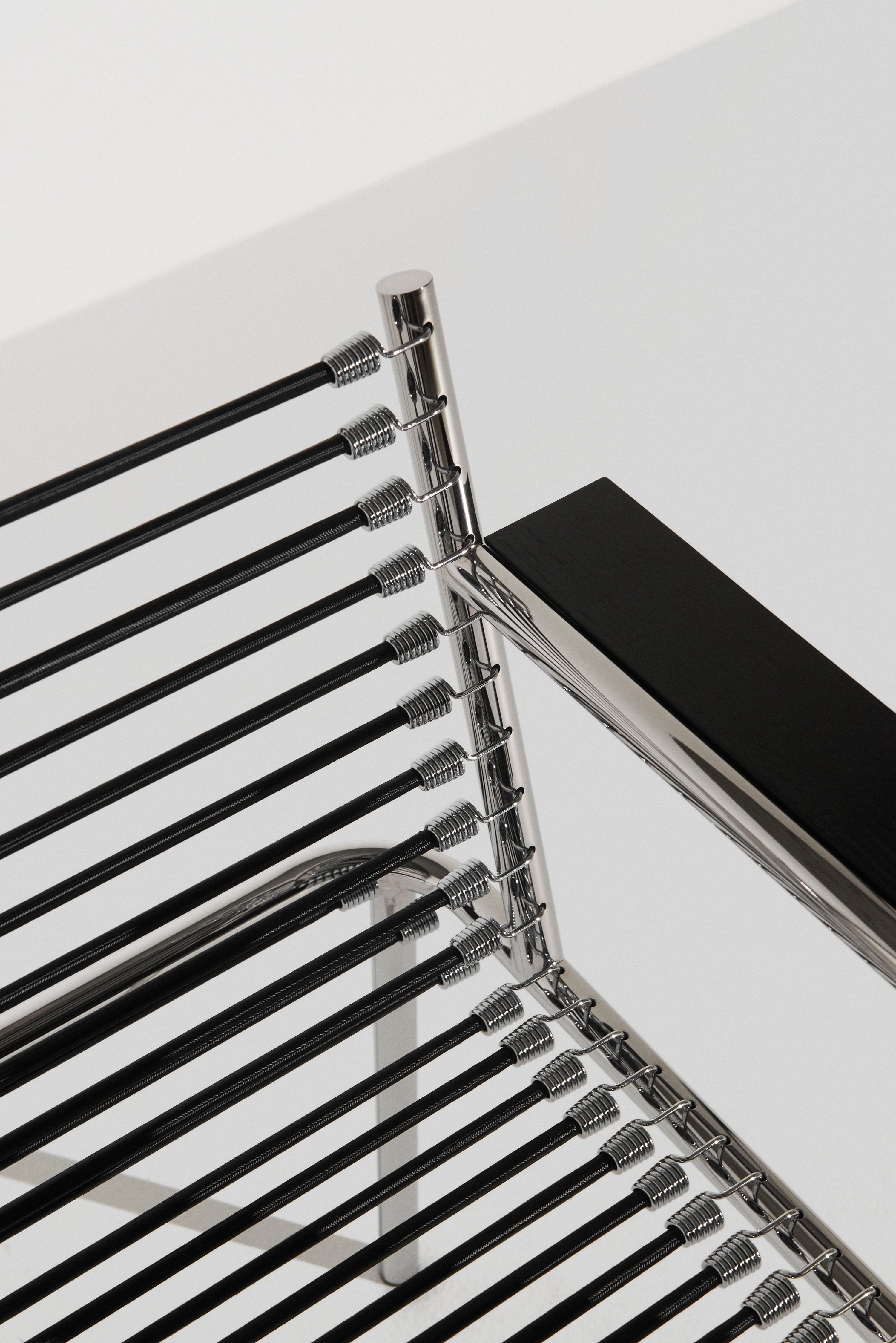 SANDOWS Armchair in Black with Steel Base