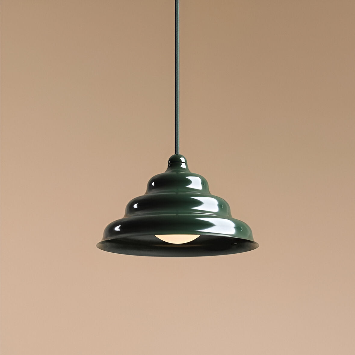 Hanging lamp green wave