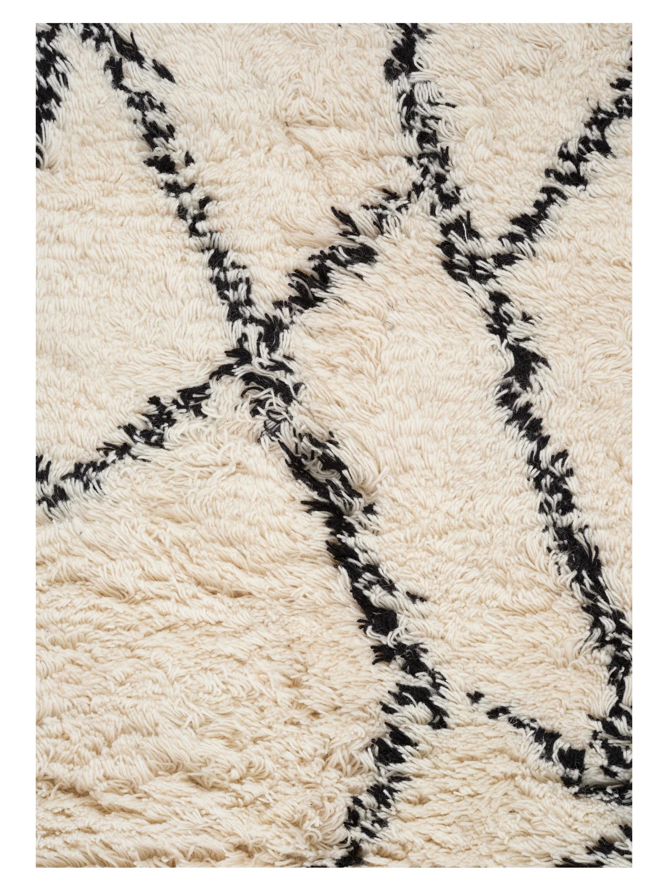 Teppich RUFFLE weiß mit schwarzem Muster