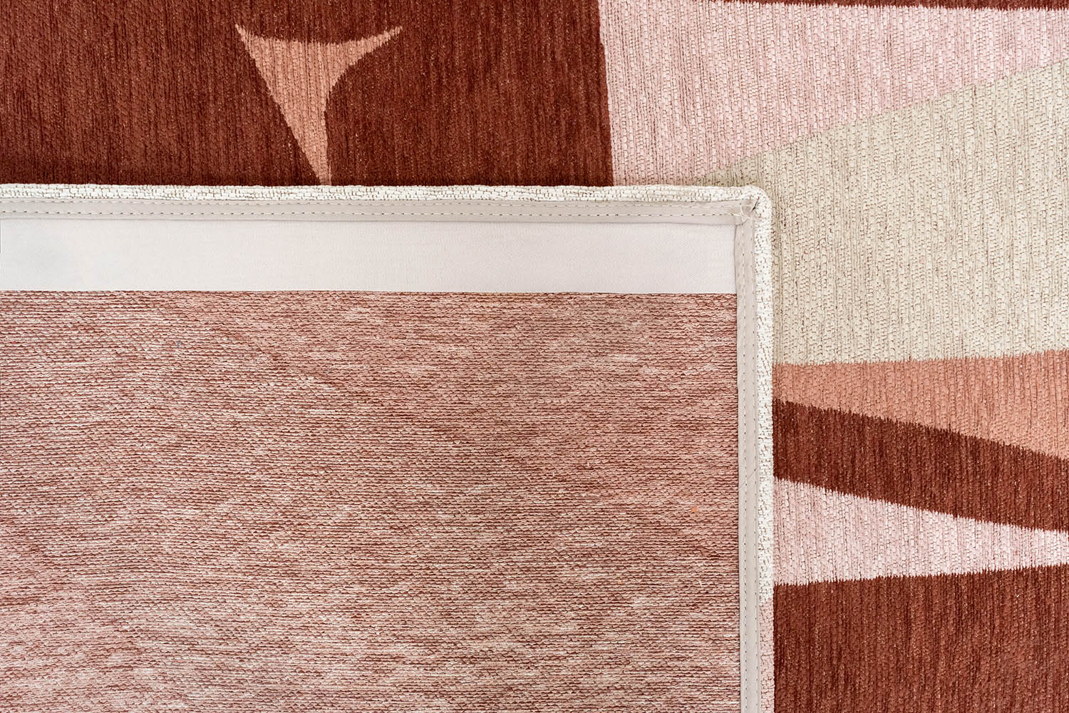 STONES Beige Rug with Pink and Burgundy