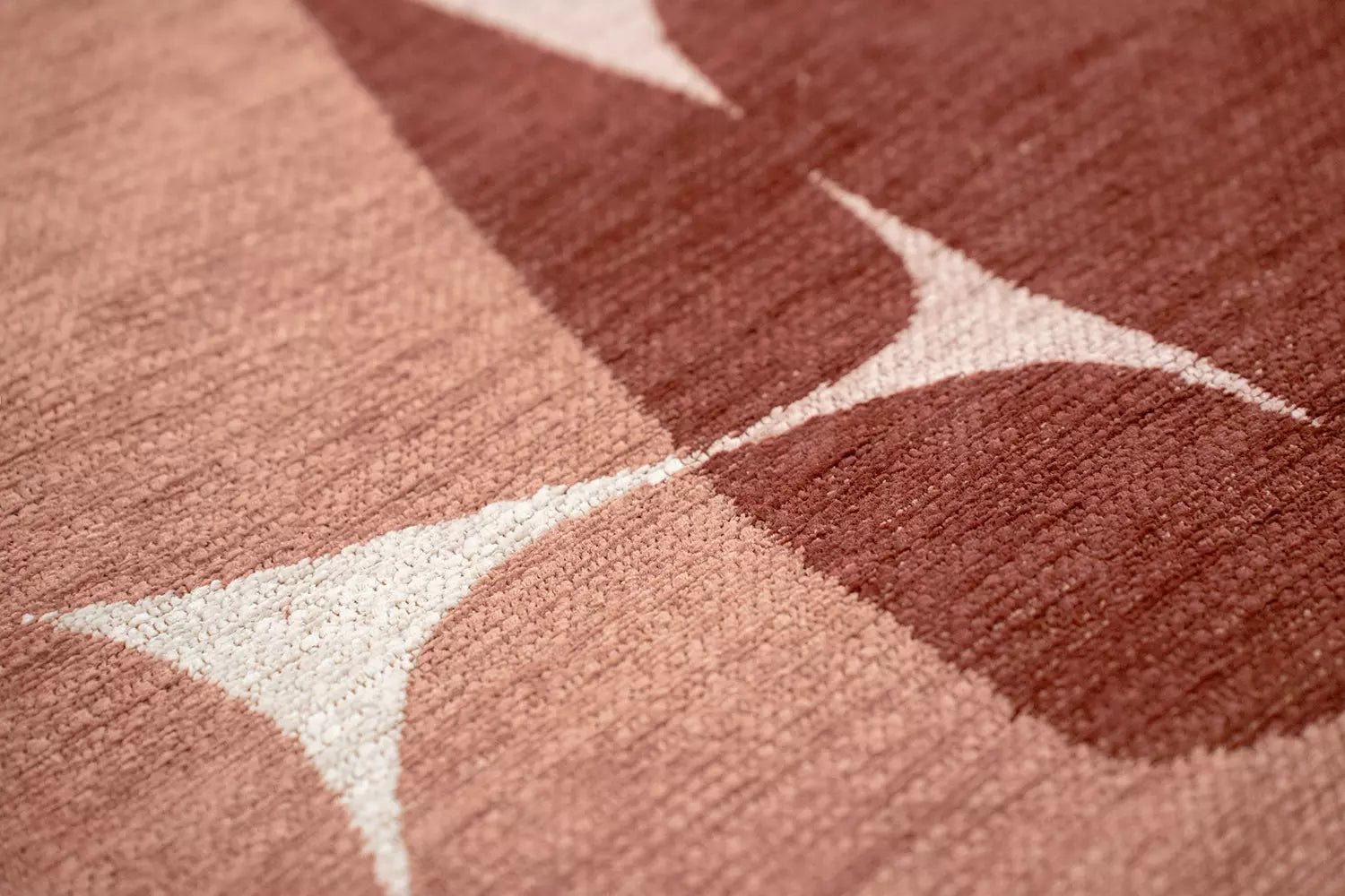 STONES Beige Rug with Pink and Burgundy
