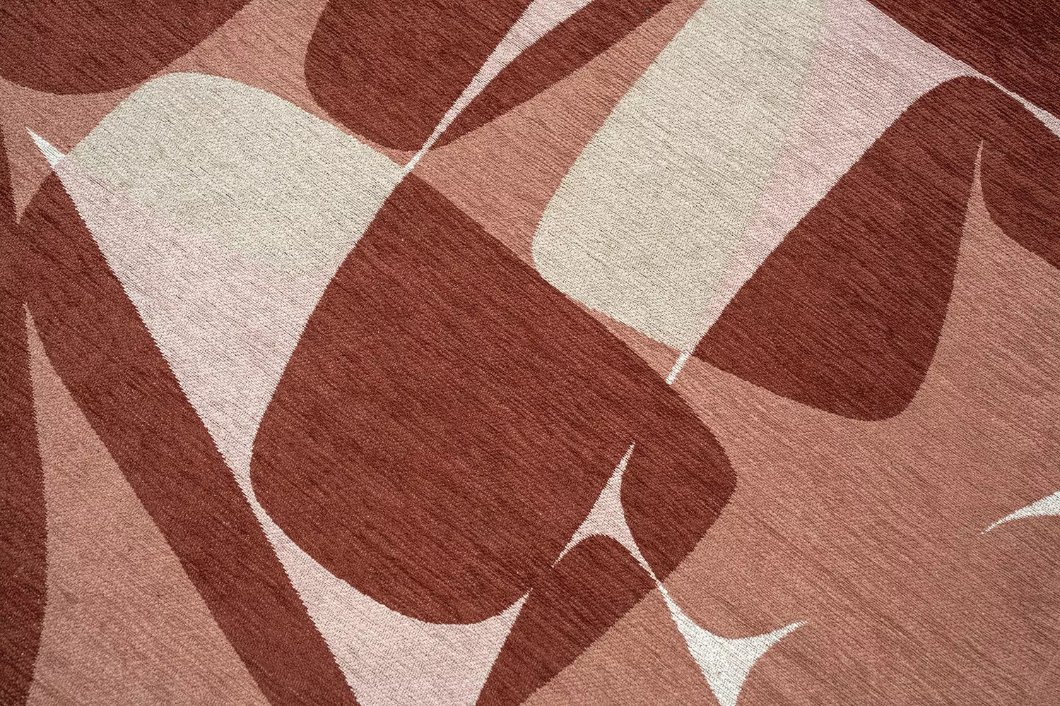 STONES Beige Rug with Pink and Burgundy