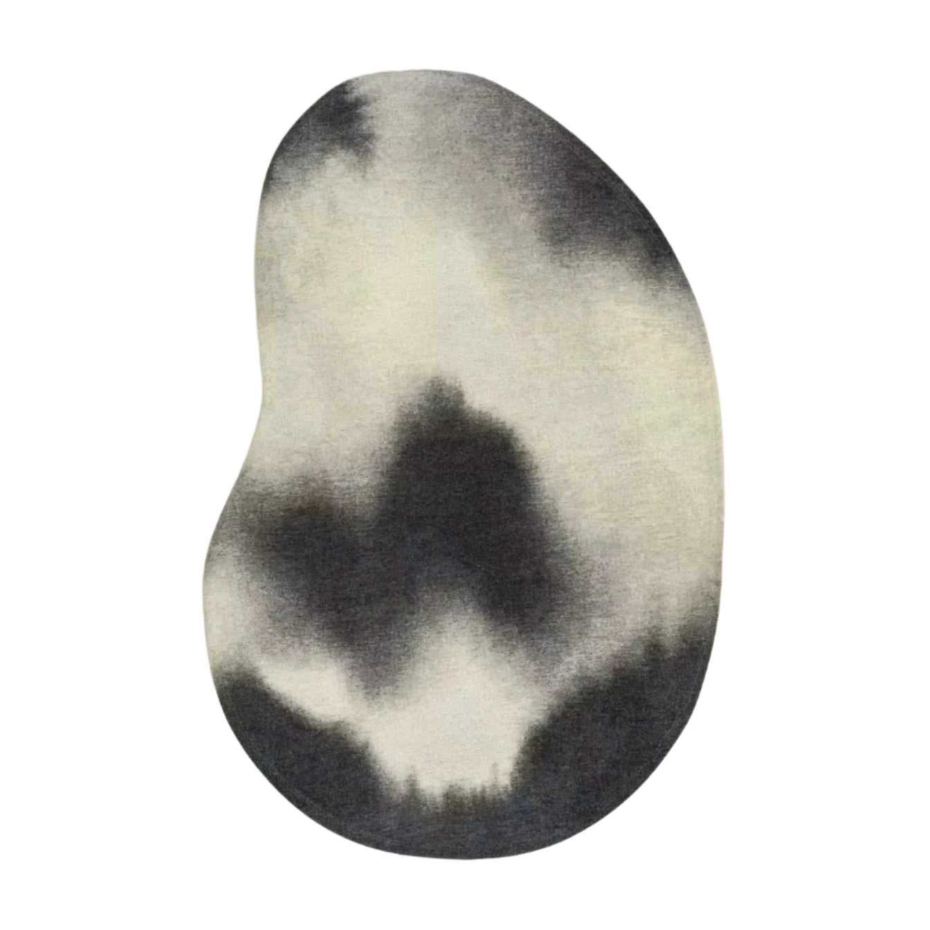AQUARELLE LEAF Black and Beige Oval Rug