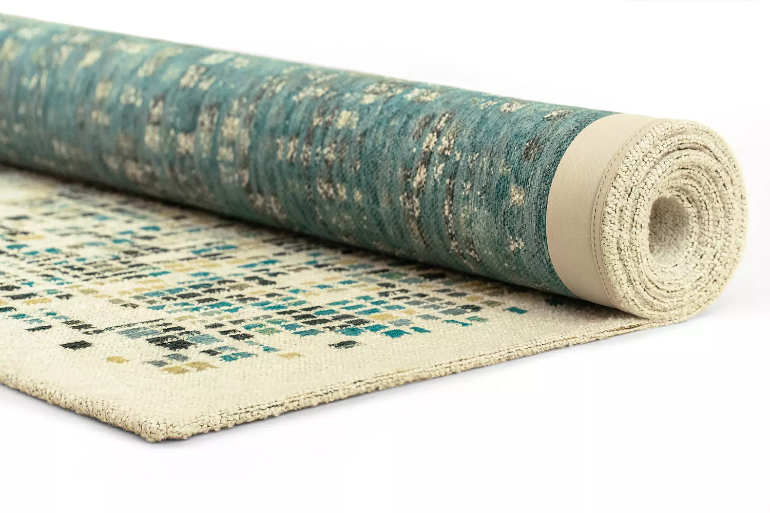 CUBIK Beige Rug with Blue and Green