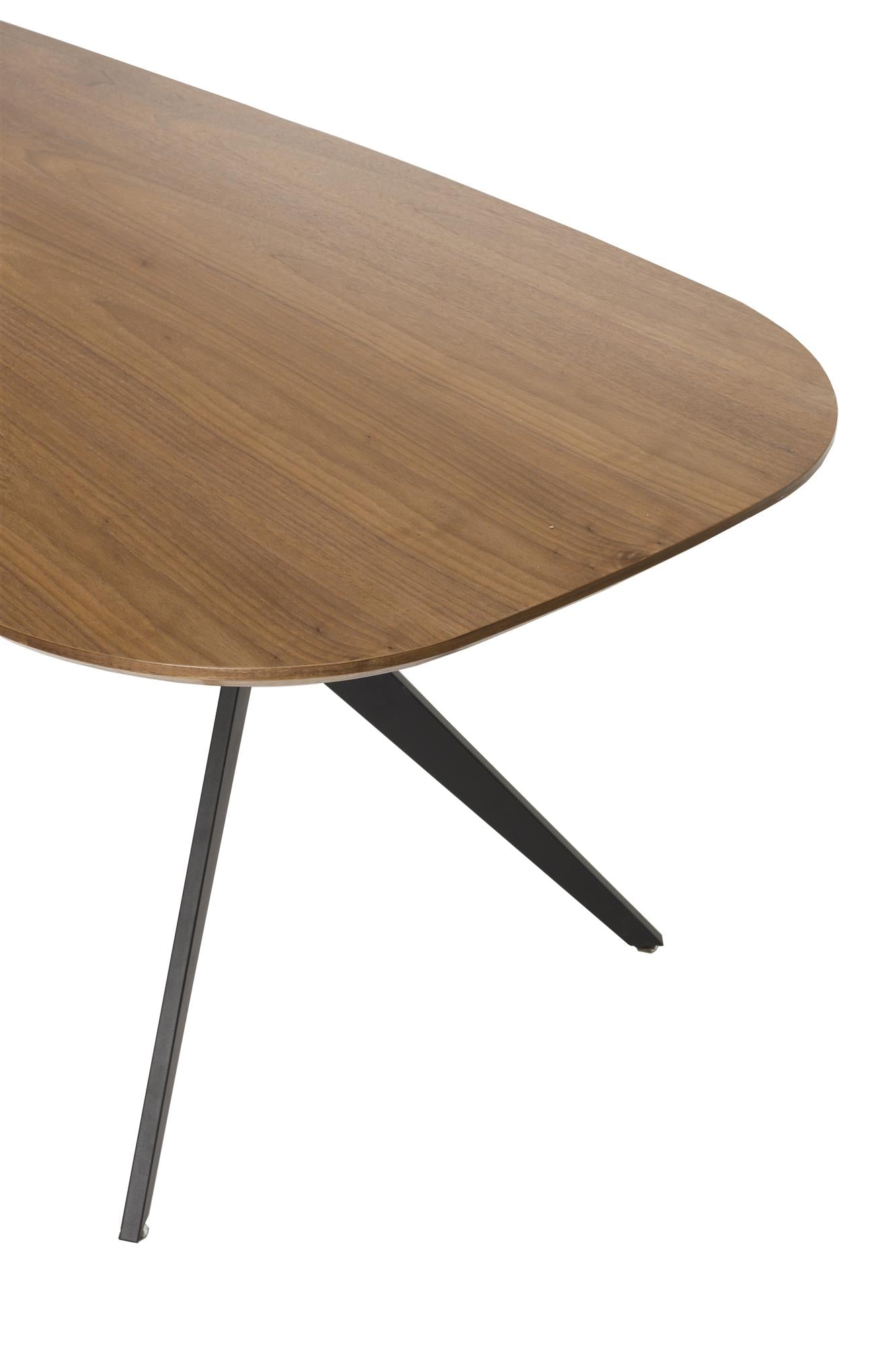 CHASE ORGANIC brown oval table with a black base