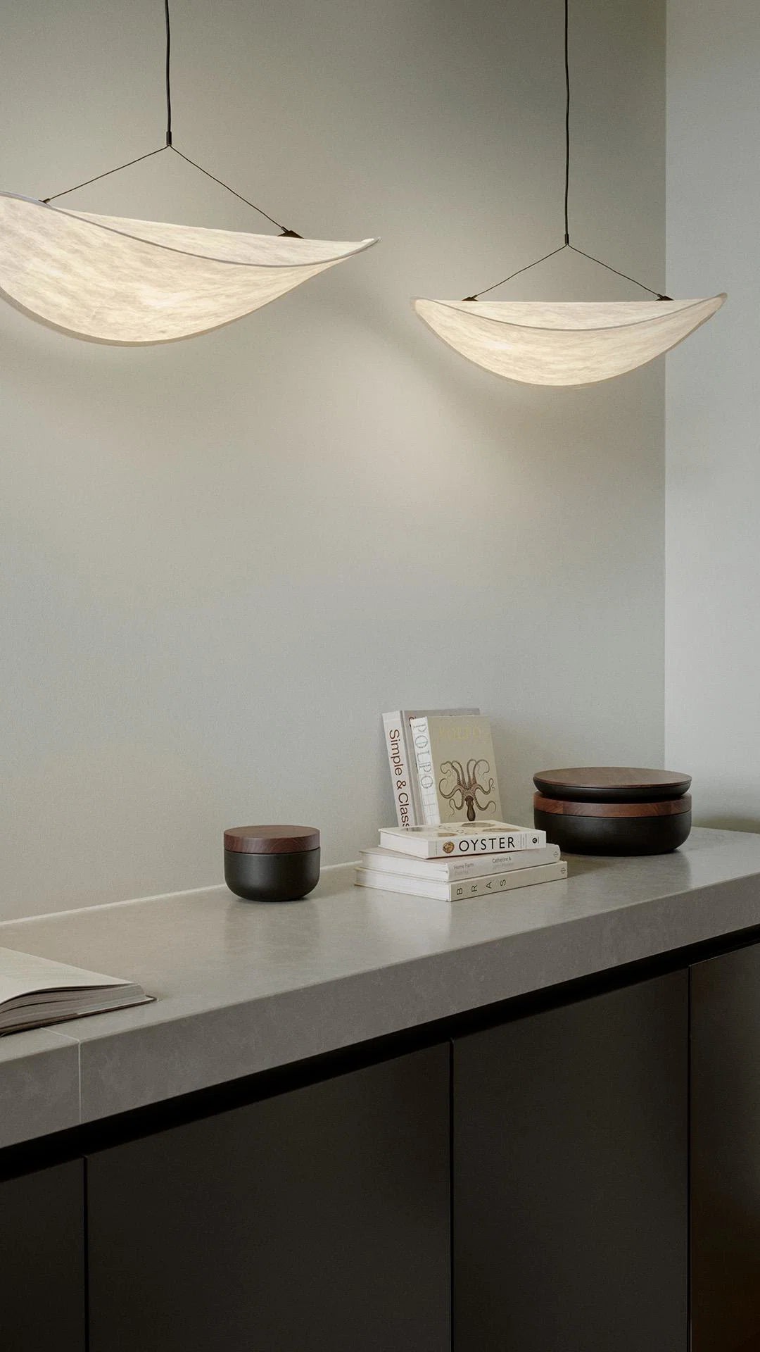 White tense hanging lamp
