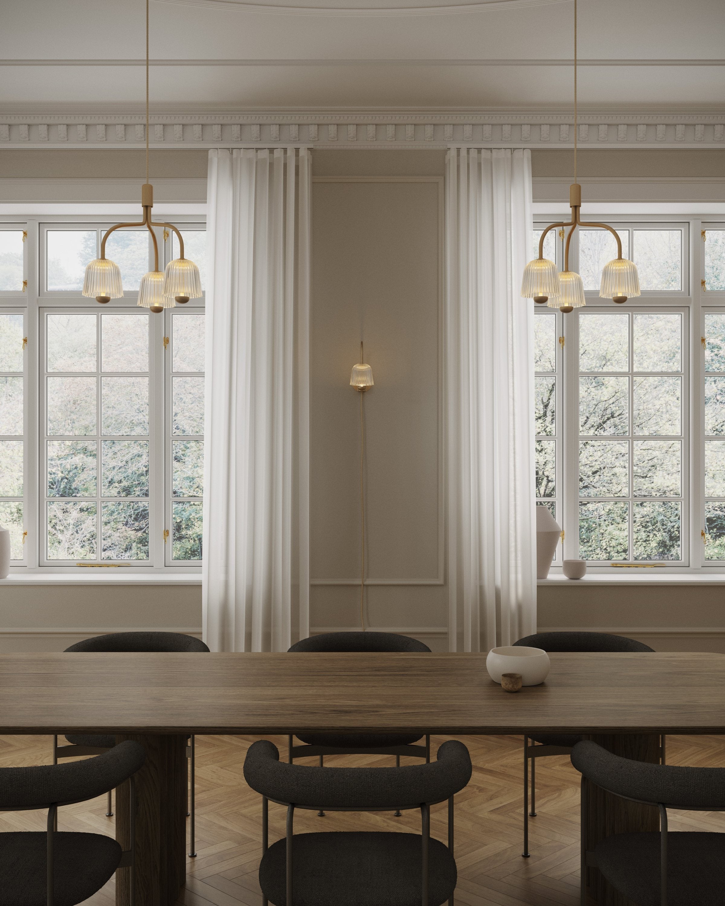 ASTEEA 3 Pendant Lamp Gold with Transparent
