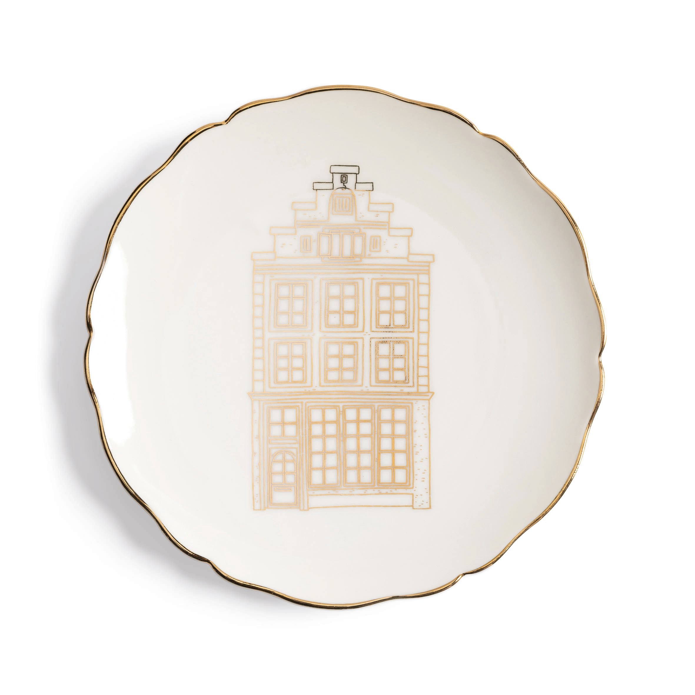 Dessert Plate Set CANAL HOUSE beige with gold