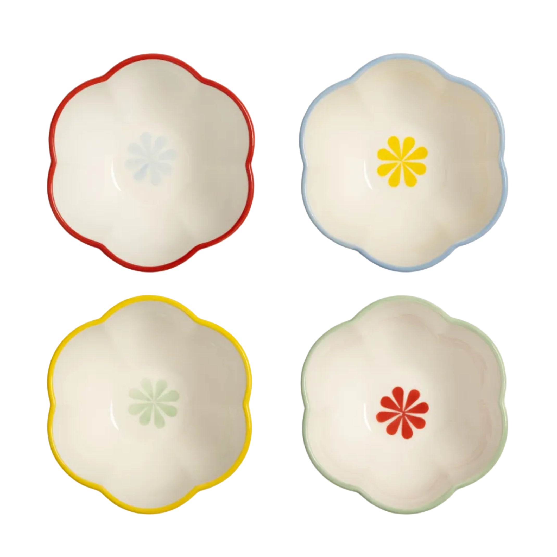 FOLK Set of Colorful Porcelain Bowls