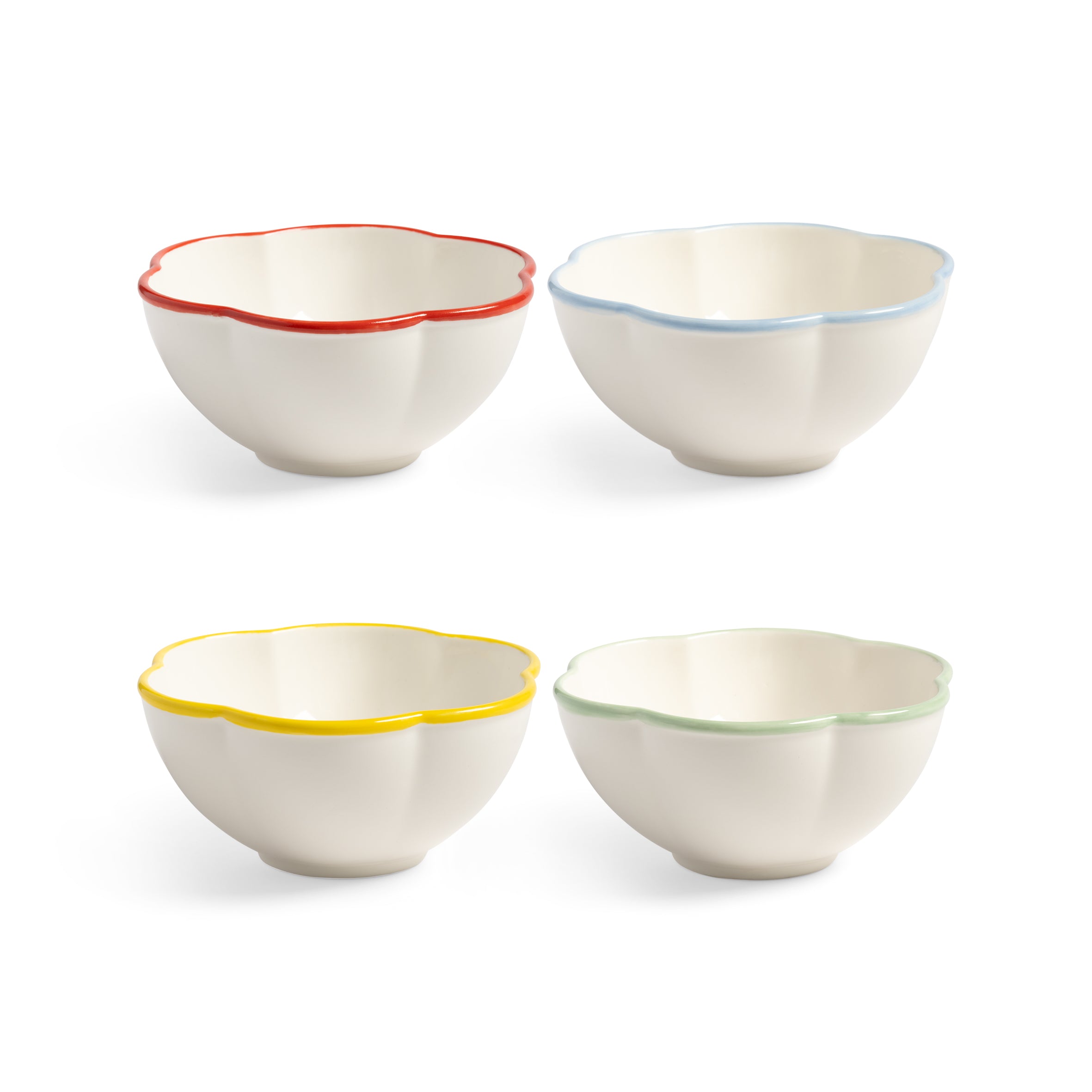 FOLK Set of Colorful Porcelain Bowls